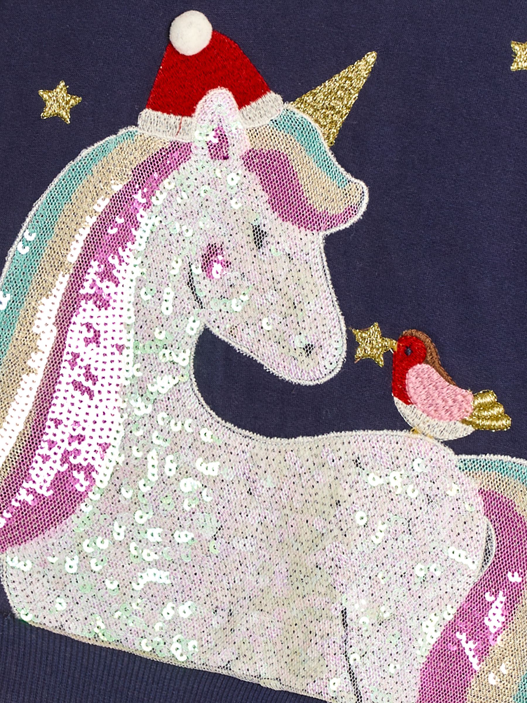 Navy Unicorn Sequin Sweatshirt