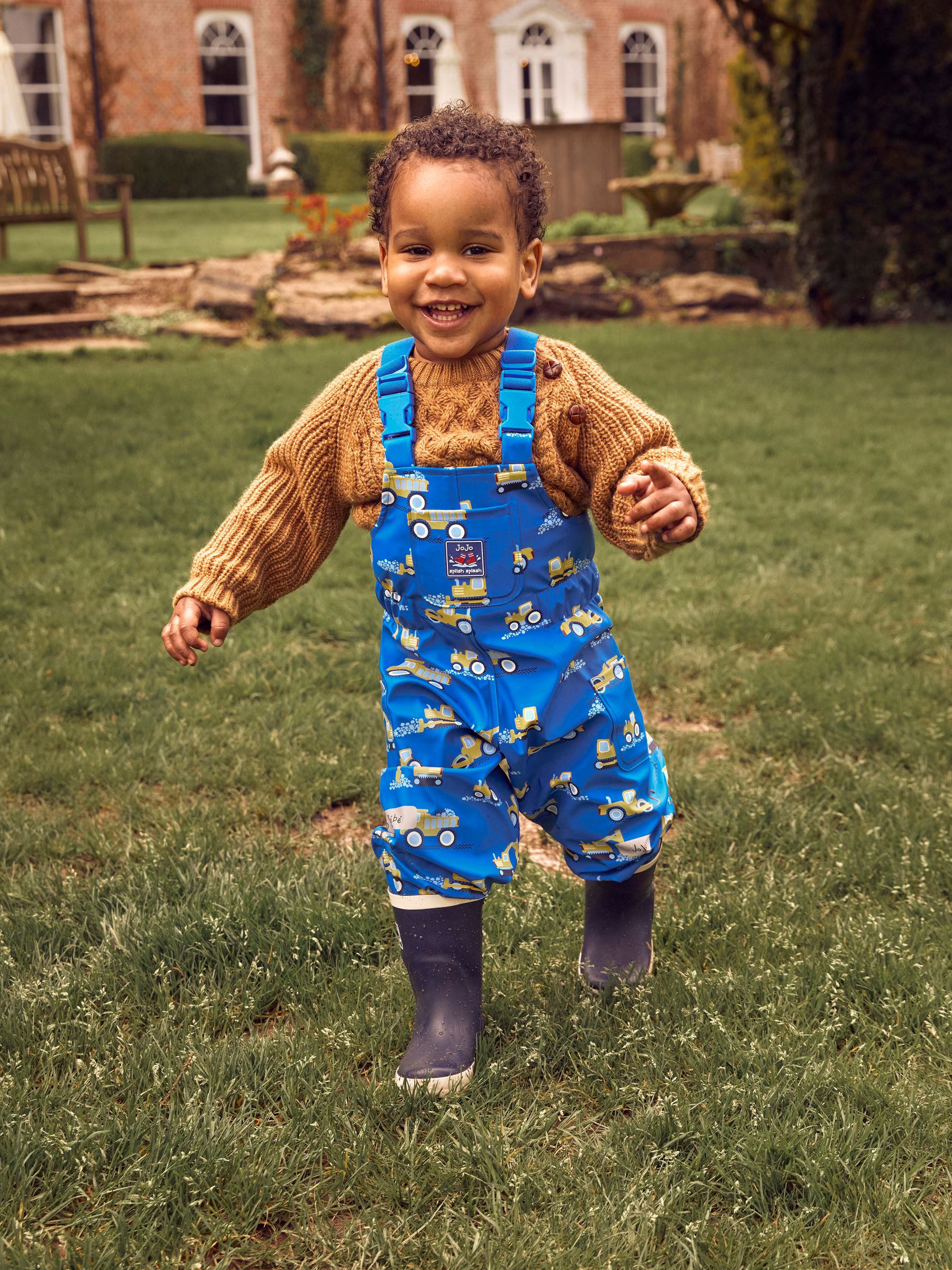 Cobalt Digger Print Waterproof Dungarees
