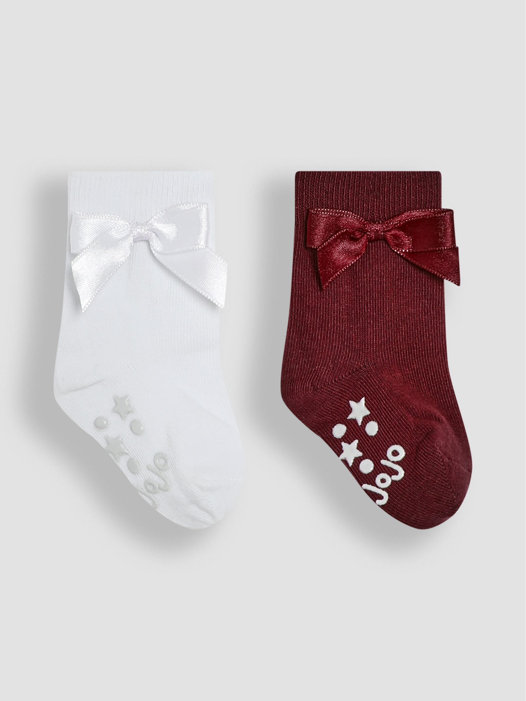 Burgundy 2-Pack Bow Socks