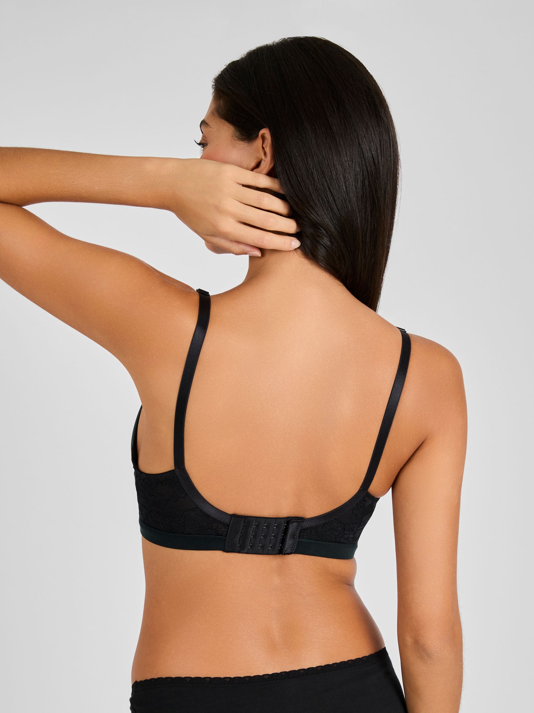 Black Emma-Jane Lace Trim Nursing T-Shirt Bra