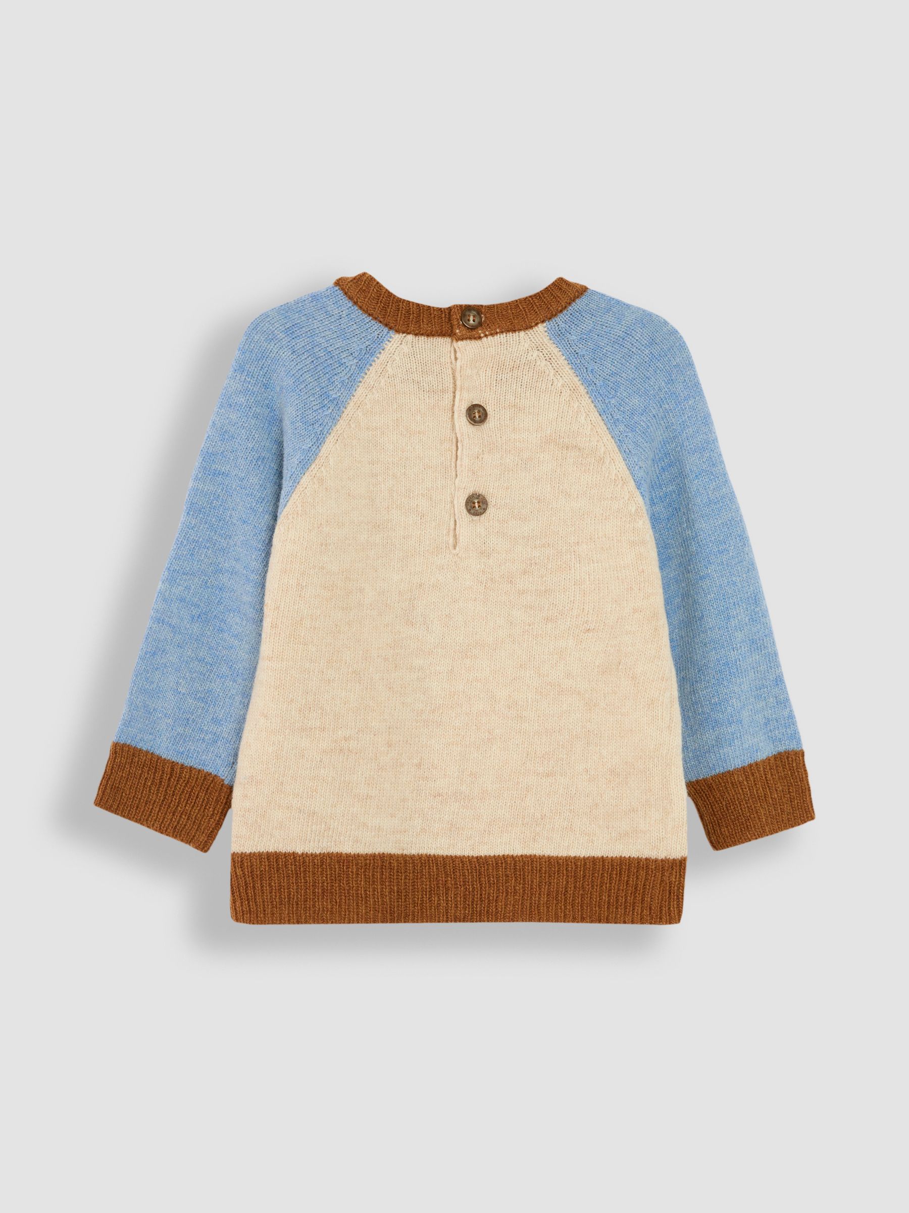 Natural Bear Colour Block Lambswool Jumper