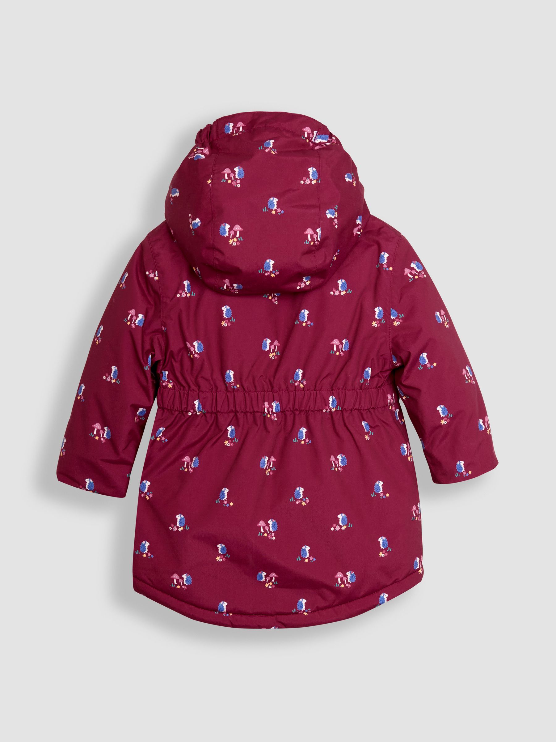 Berry Hedgehog Hooded Cosy Lined Printed Parka