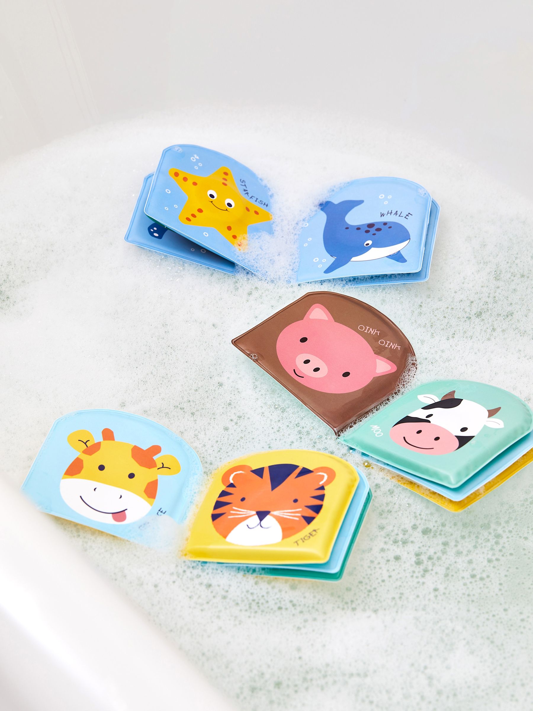 Set of 3 Mini Animal Bath Books