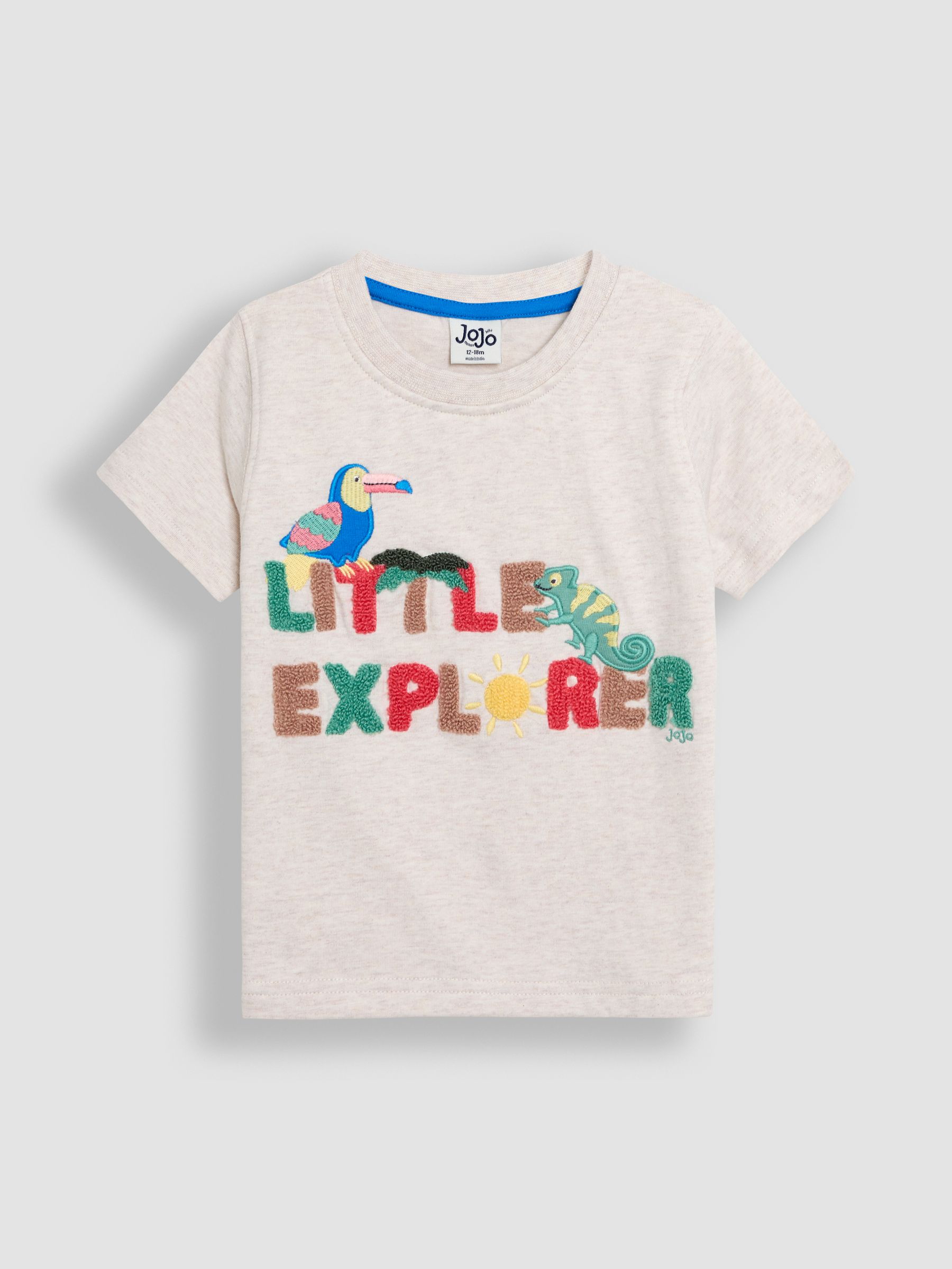 Natural Little Explorer Puff Print T-Shirt