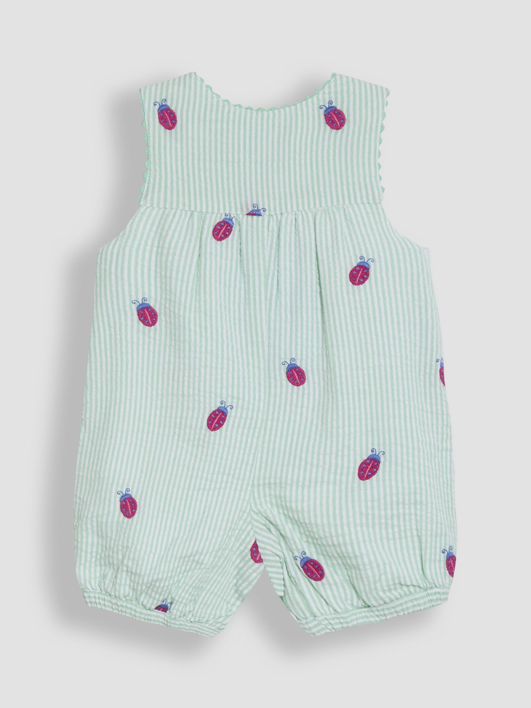 Green Ladybird Embroidered Dungarees