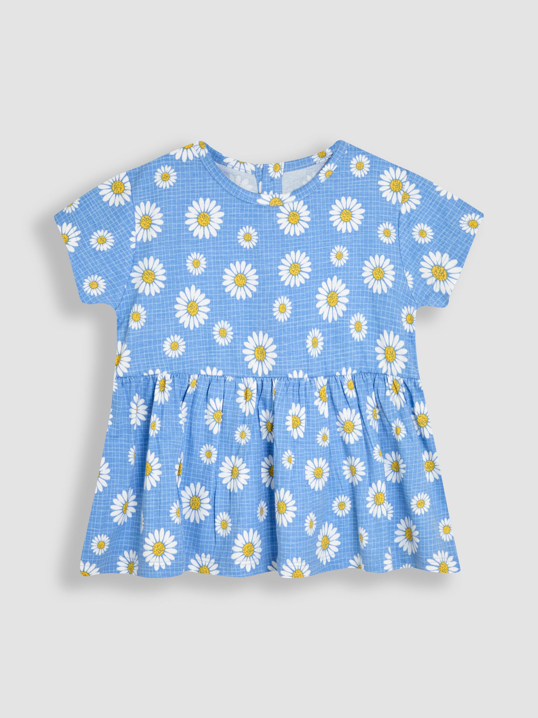 Blue Sunflower Floral Print Drop Shoulder T-Shirts 2 Pack