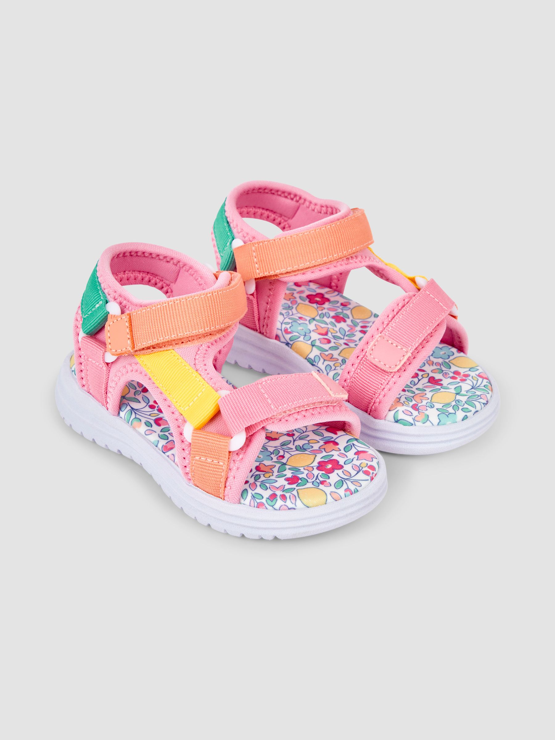 Colour Block Sandals in Pink