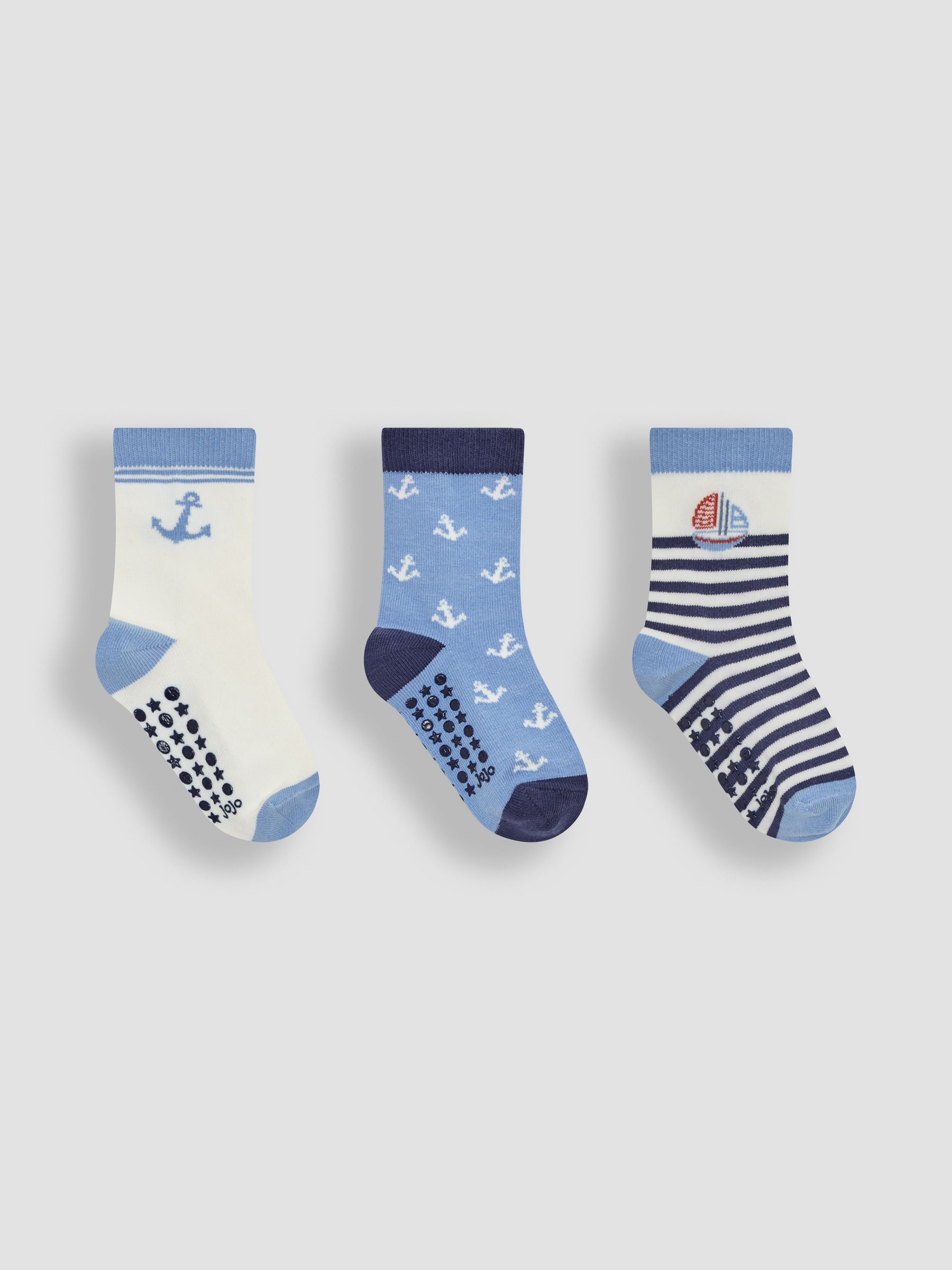 Blue 3-Pack Printed Socks
