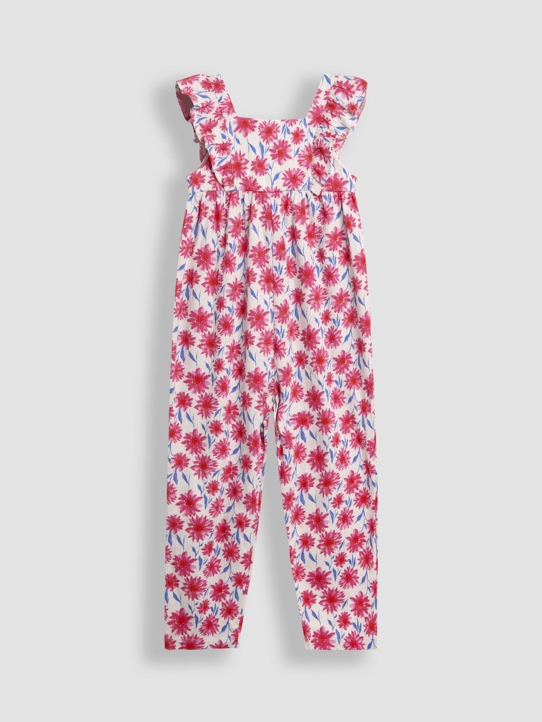 Navy Sunflower Ruffle Front Jumpsuit