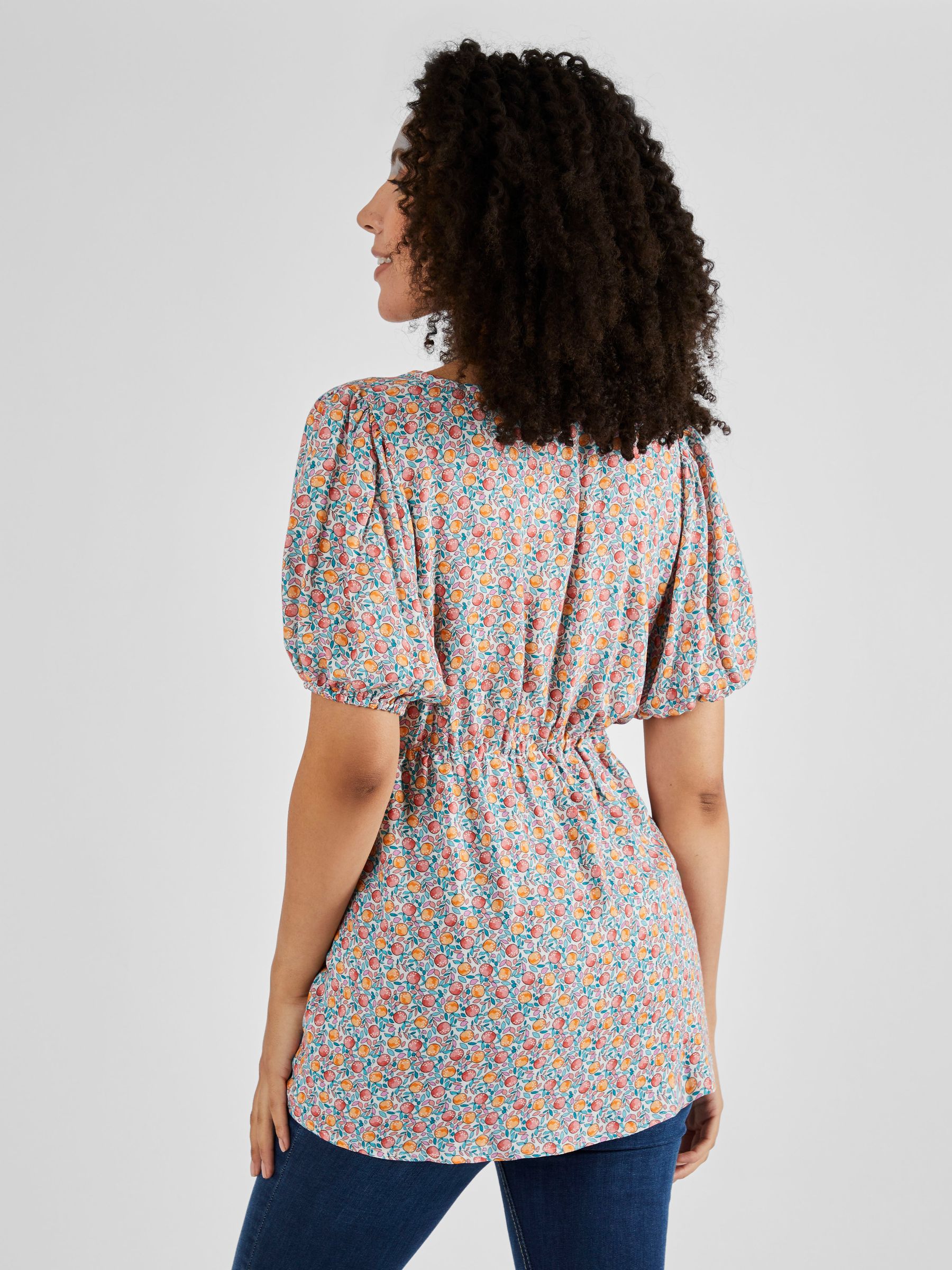 Cream Fruit Print Maternity Blouse