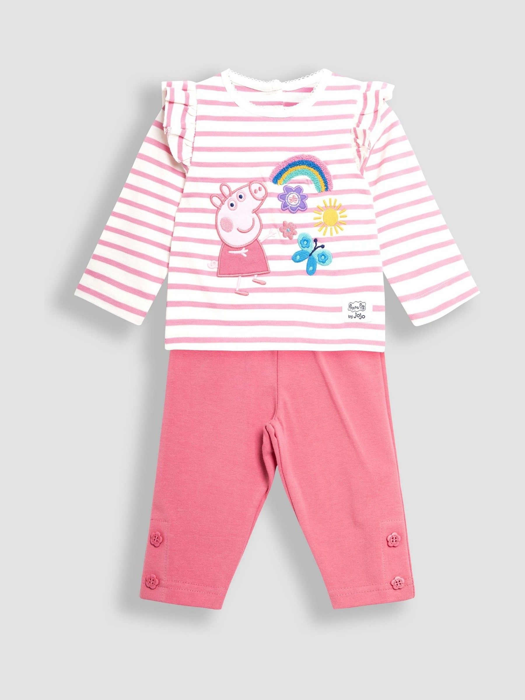 Pink Peppa Pig Appliqué Top & Leggings Set