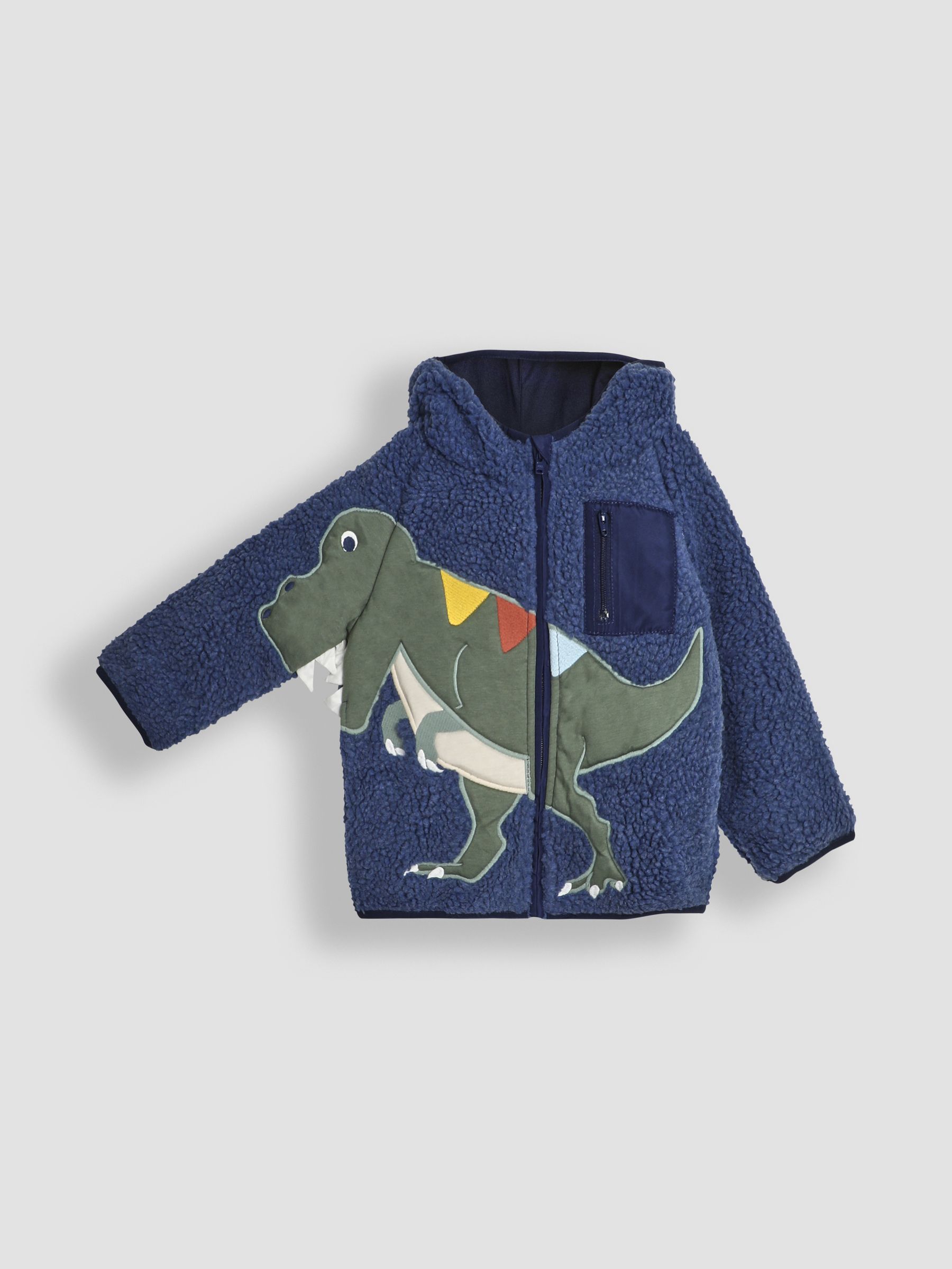 Navy Hooded Appliqué Teddy Fleece