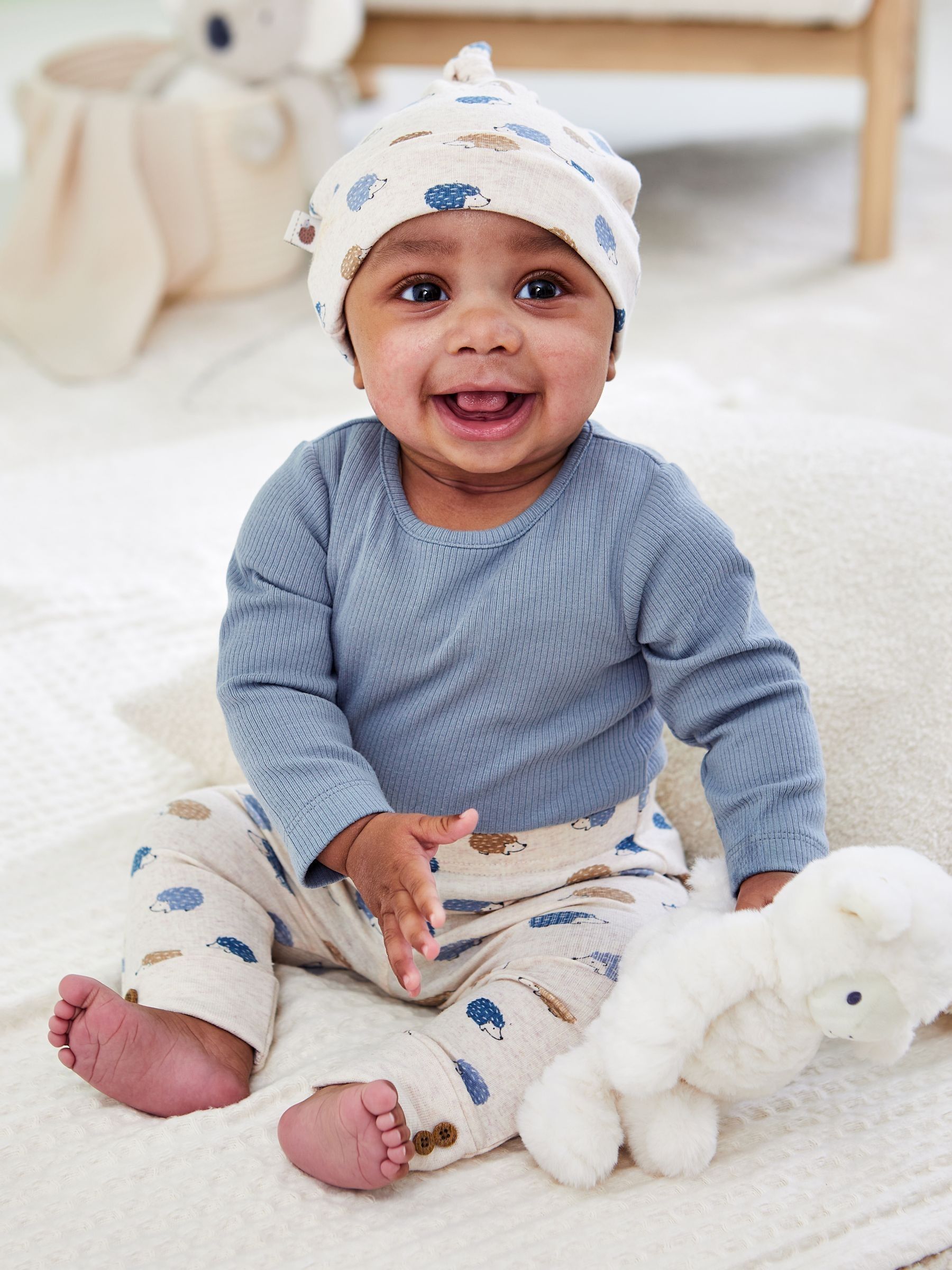 Blue Baby 3 Piece Hedgehog Set