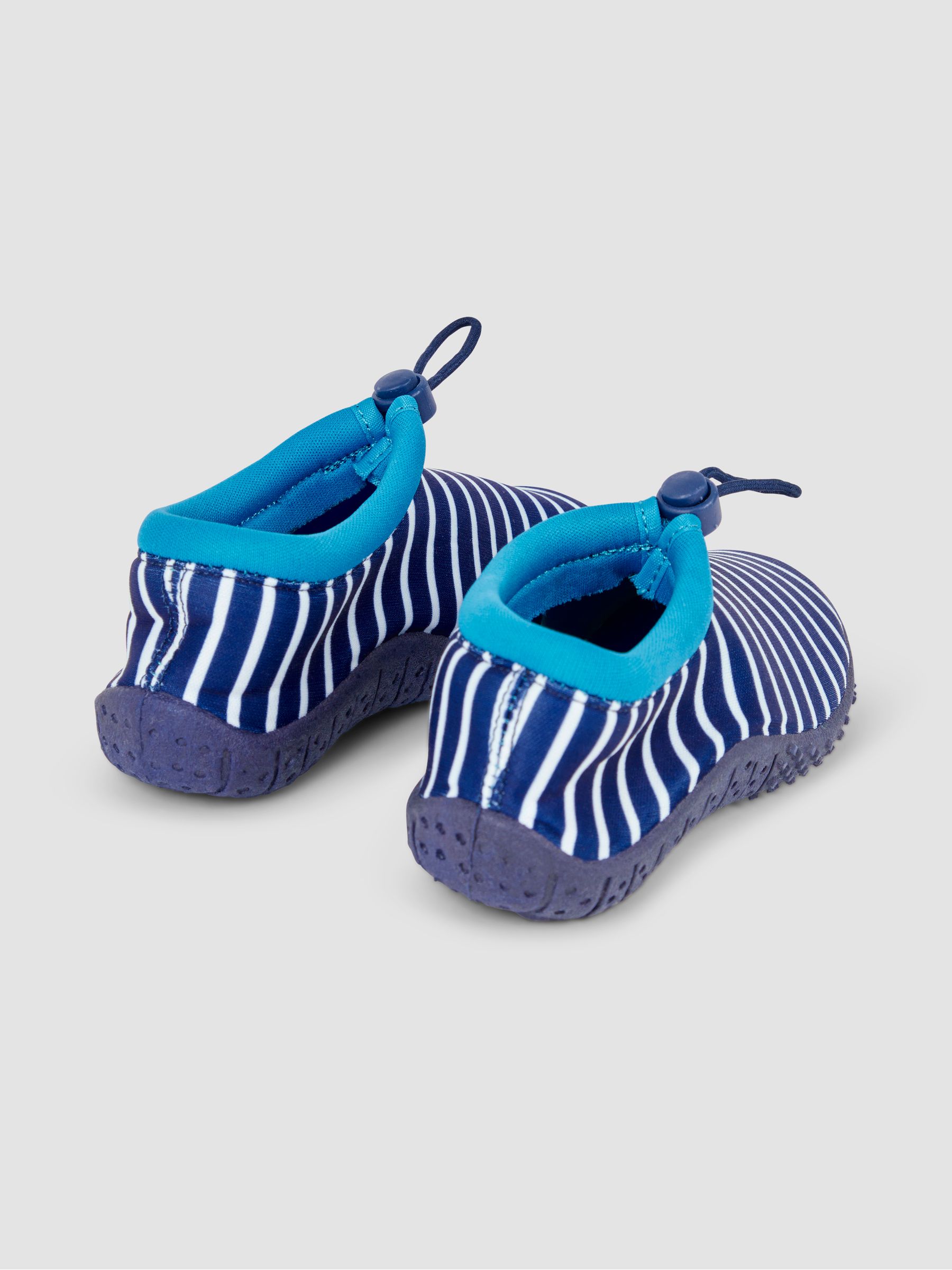 Navy Blue Stripe Print Beach and Swim Shoes