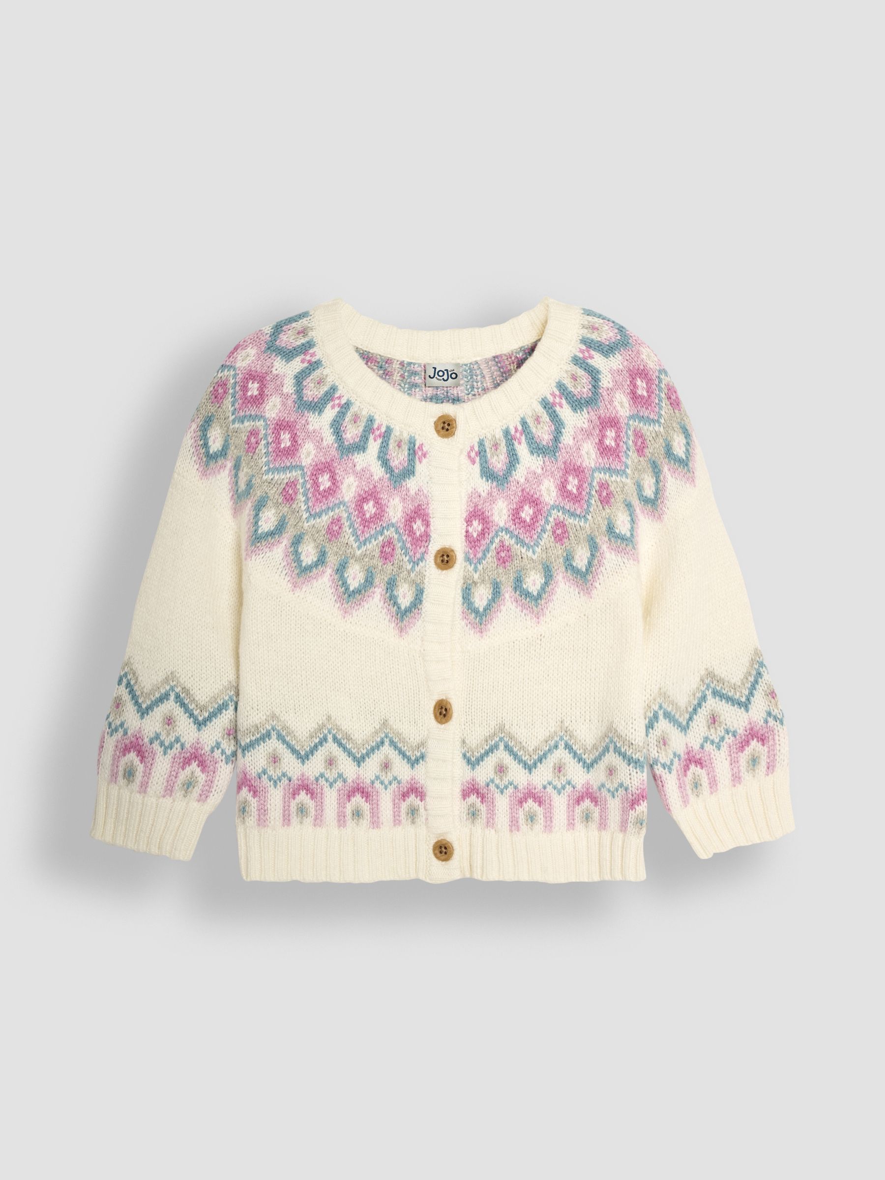 Cream Fair Isle Pattern Cardigan