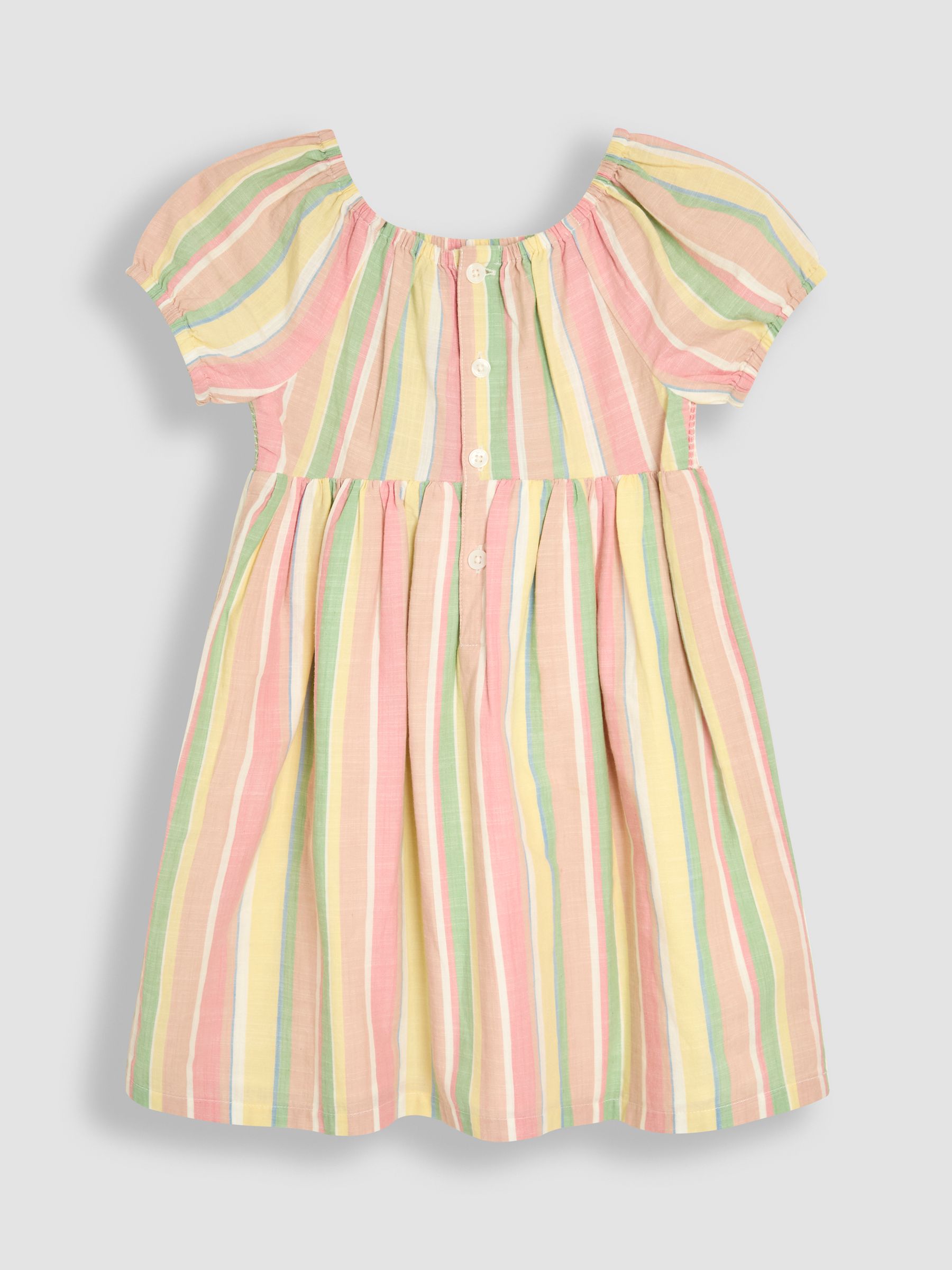 Orange Smocked Puff Sleeve Dress