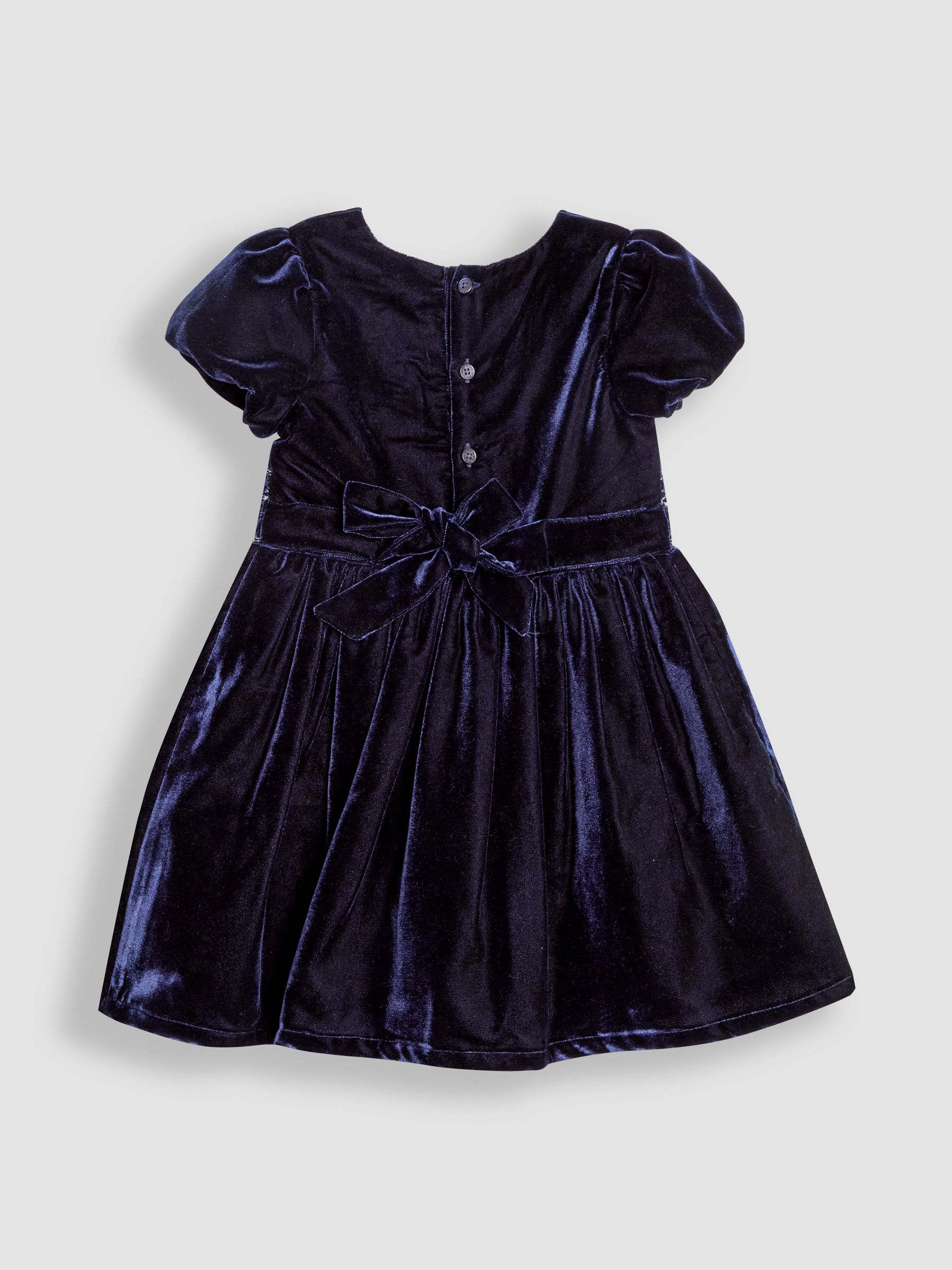 Red Smock Waist Velvet Party Dress