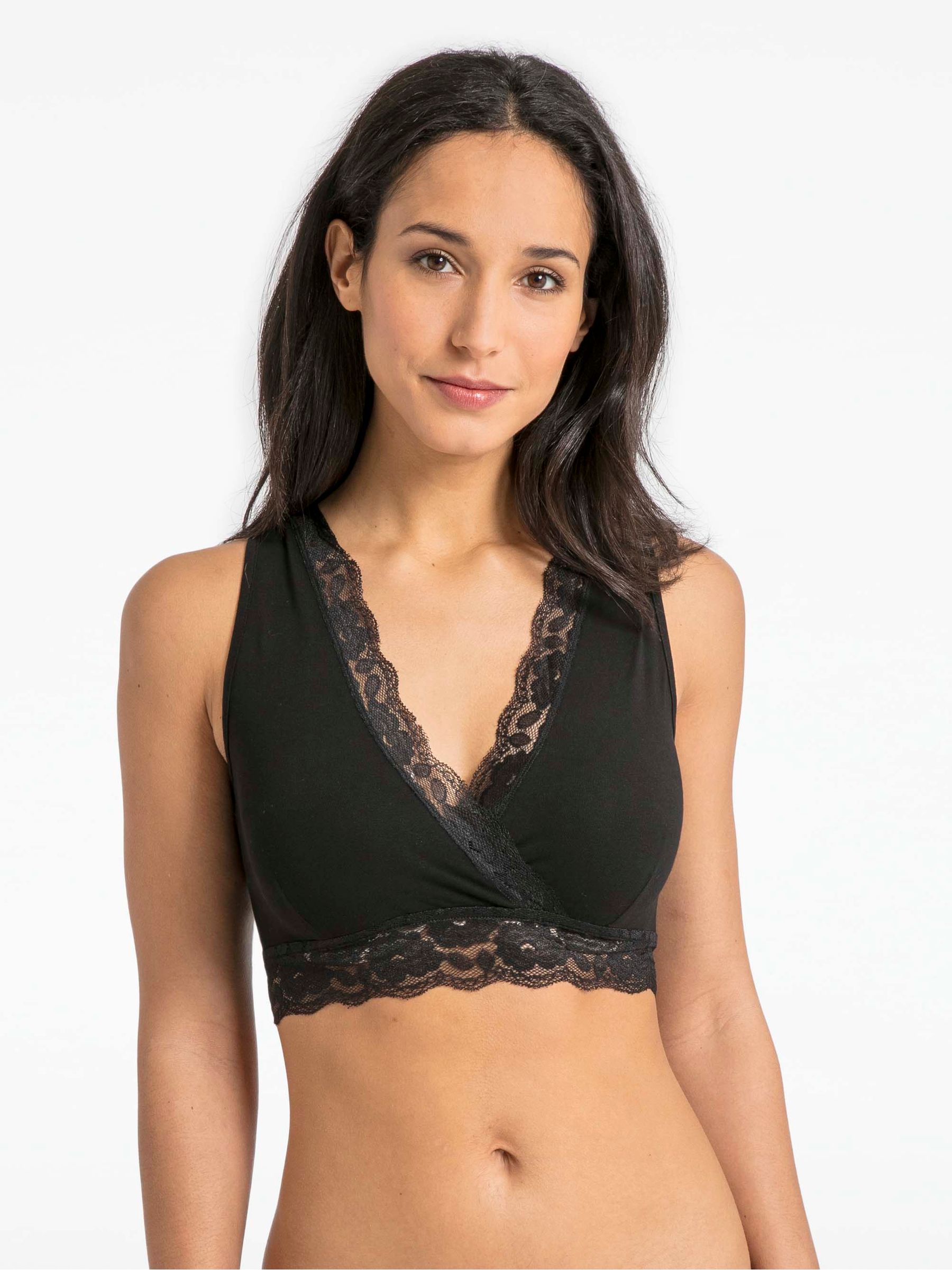Black Lace Trim Maternity & Nursing Sleep Bras