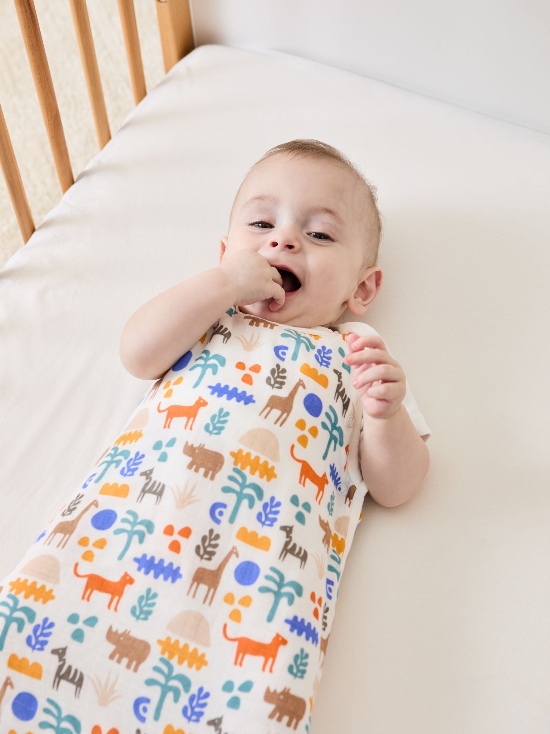 Safari Print 1 Tog Baby Muslin Sleeping Bag