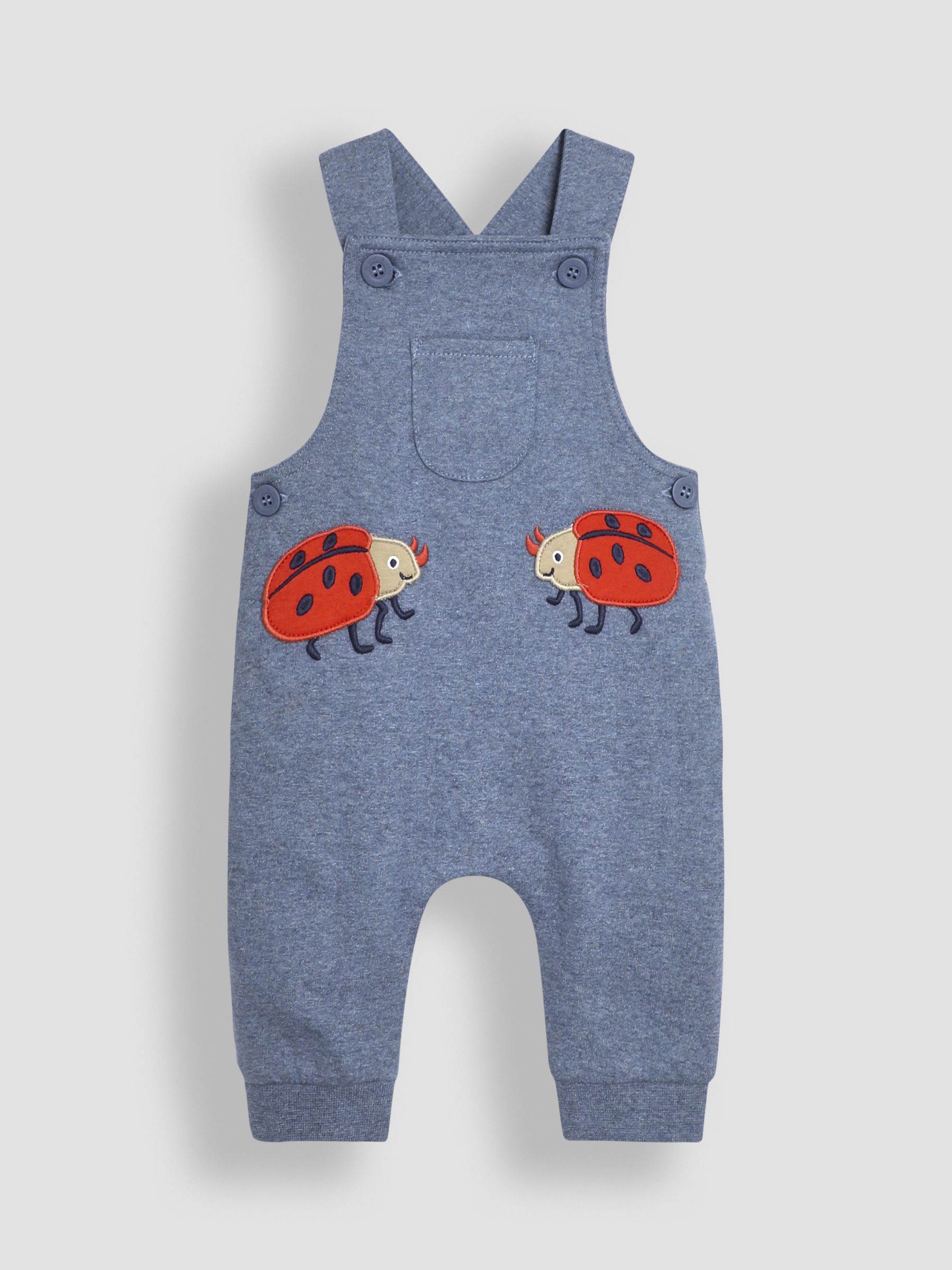 Khaki Green Lion Appliqué Pocket Dungarees and Top Set