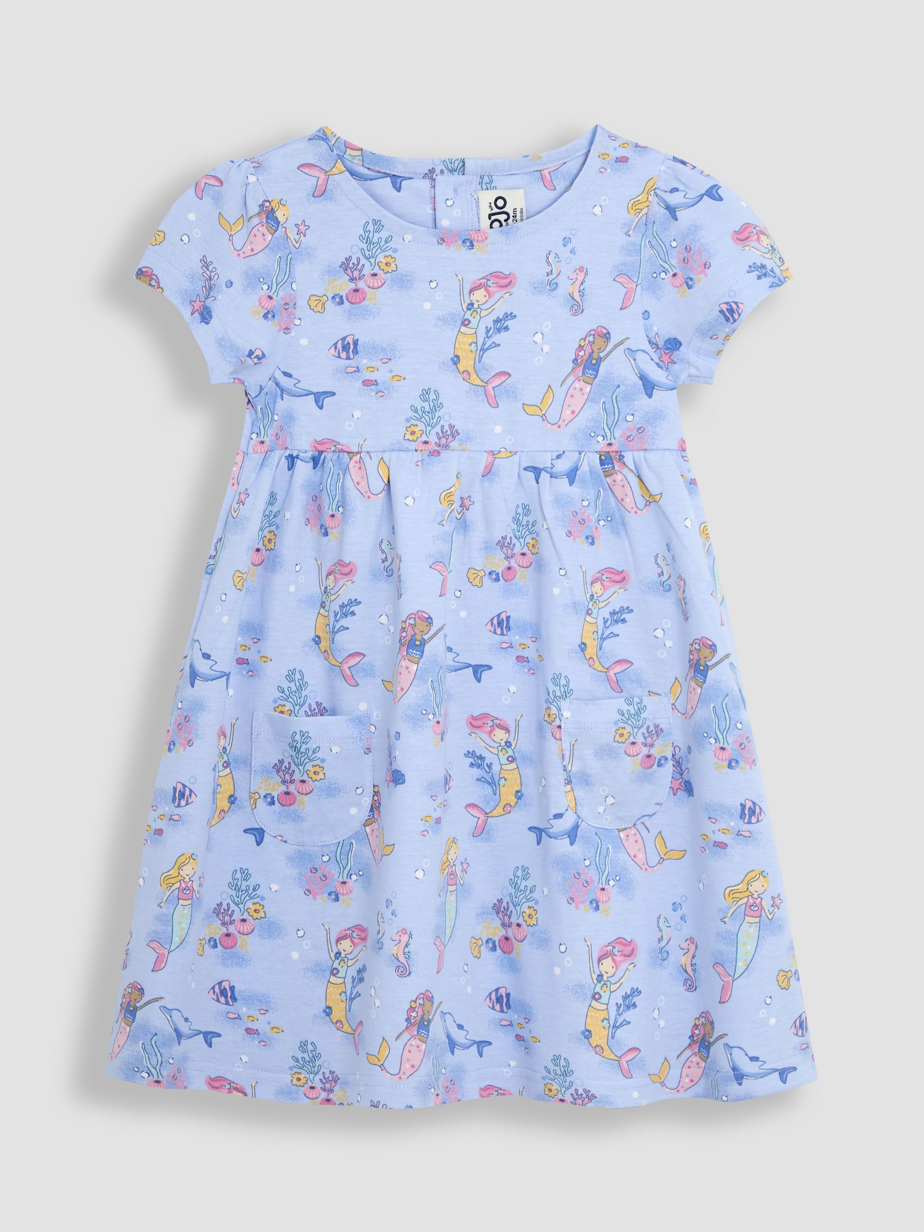 Blue Mermaid With Pet In Pocket Dress