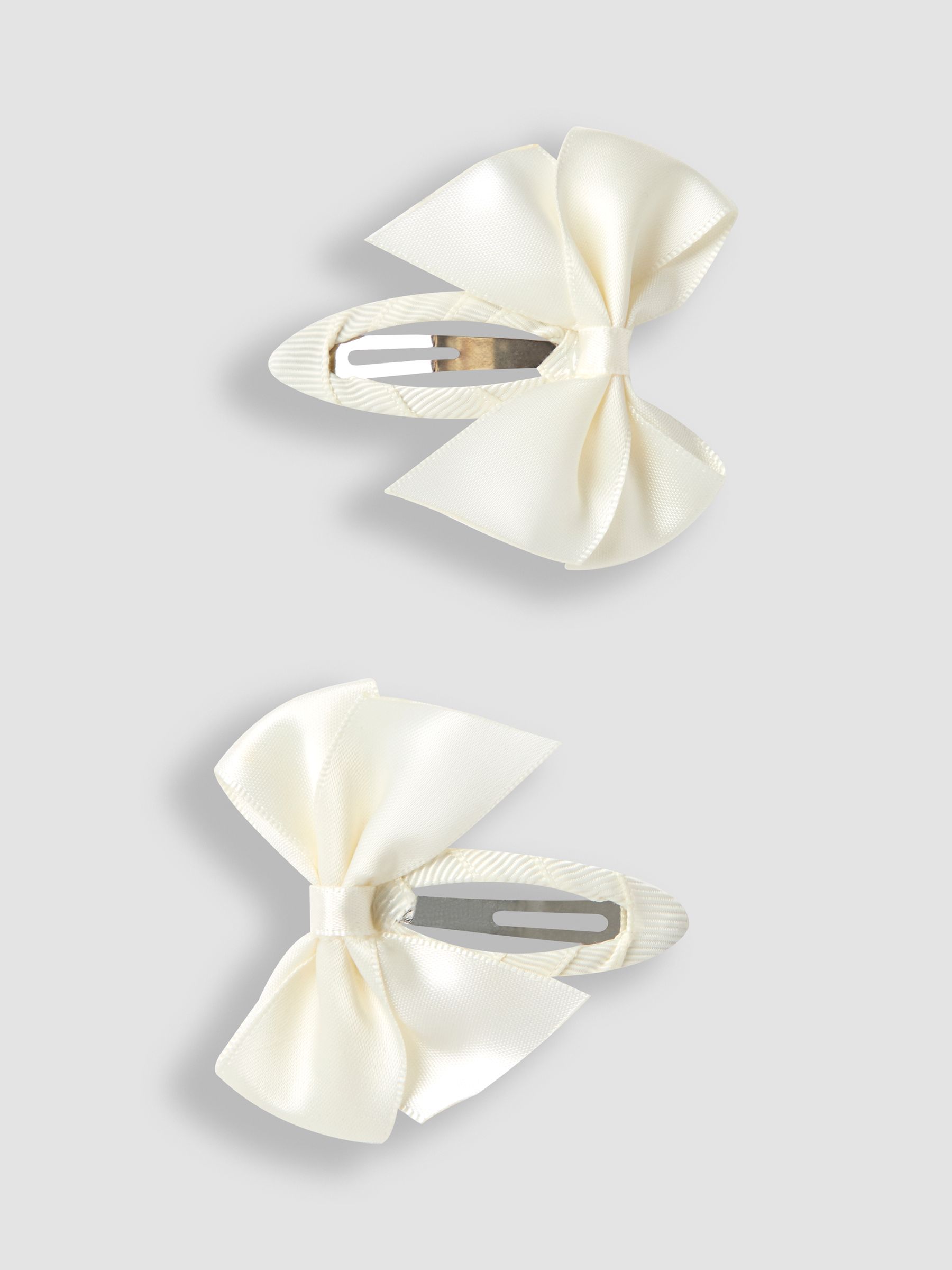 Cream Bow Hair Clips 2 Pack