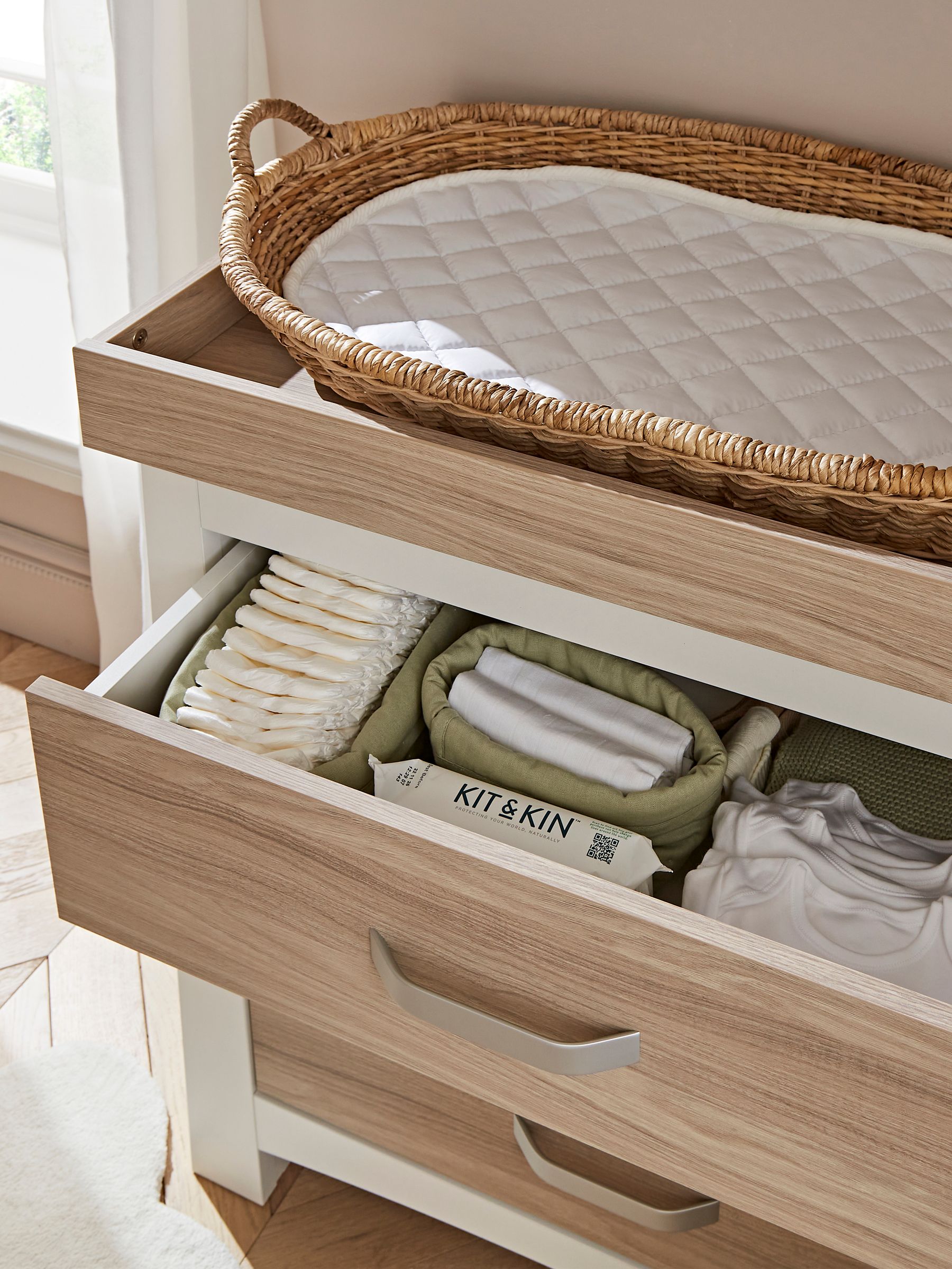 Cuddleco White Ada Dresser Changer in White and Ash