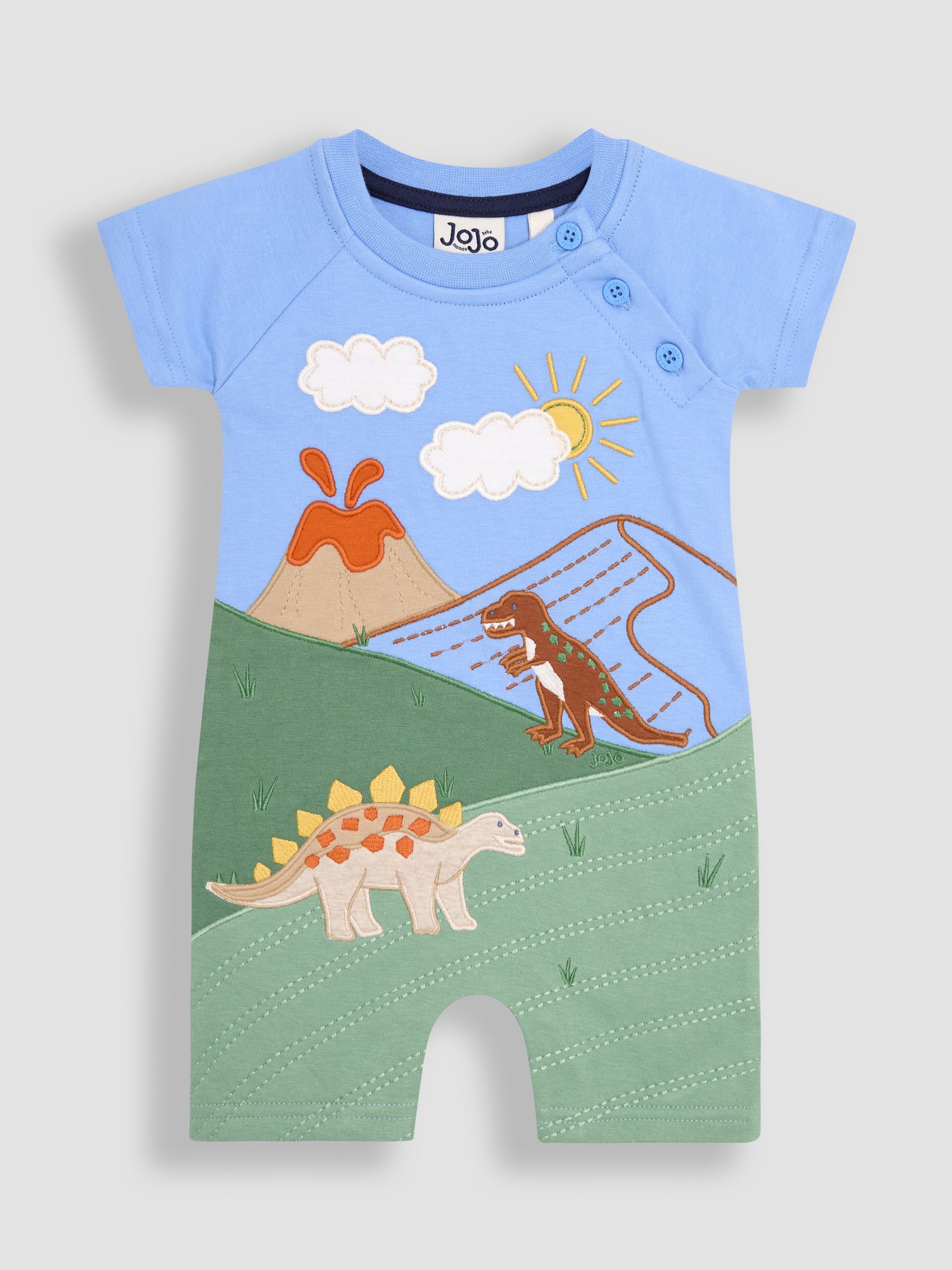 Brown Natural Giraffe Dino Scene Romper