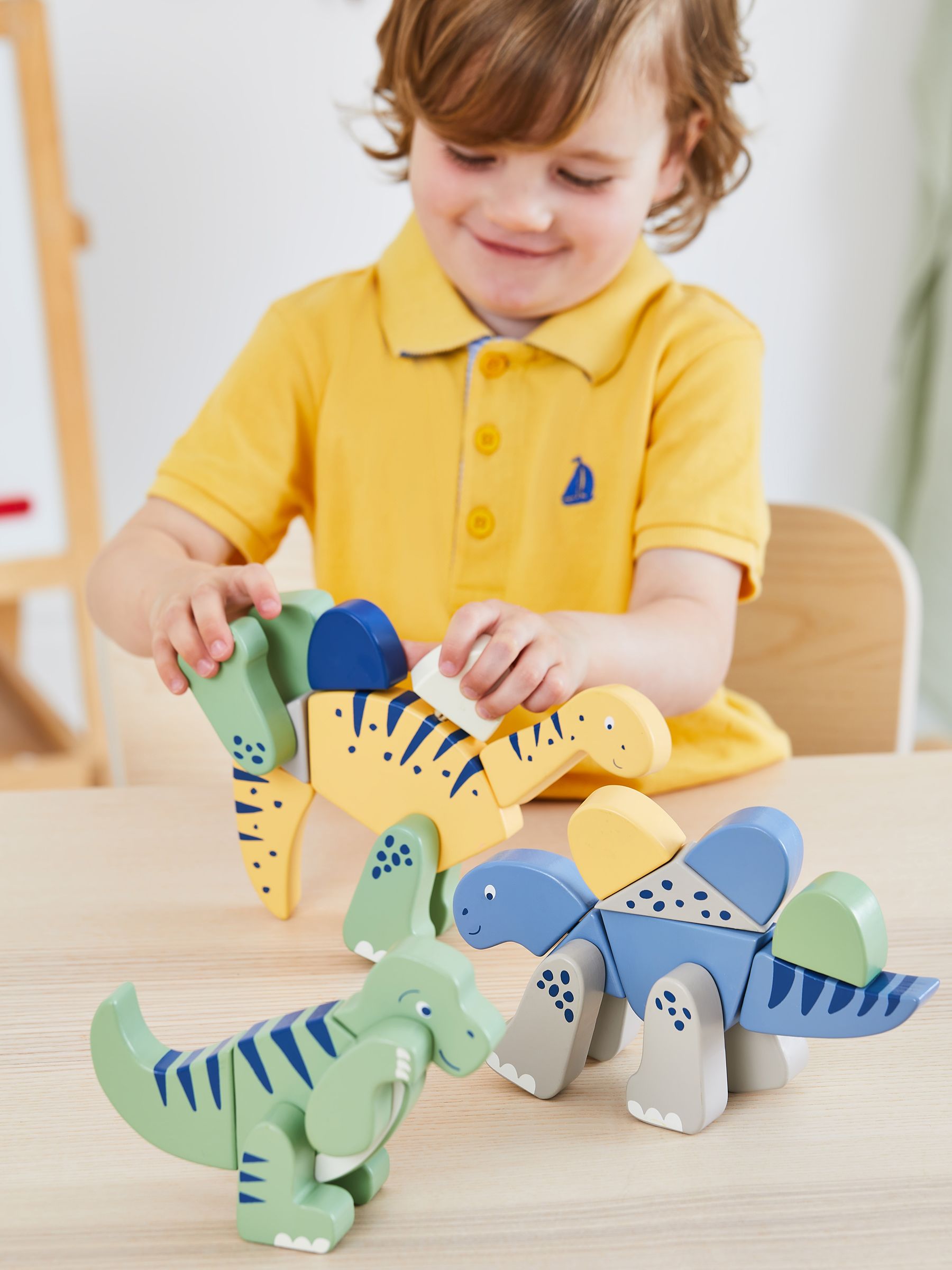 Pink Wooden Transforming Dinosaur Playset