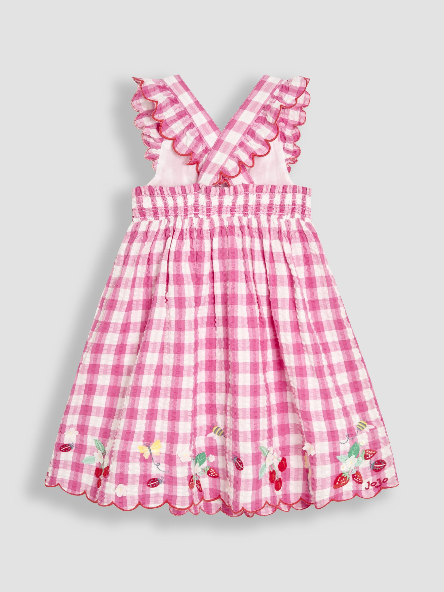 Fuchsia Pink Butterfly Scallop Hem Sun Dress