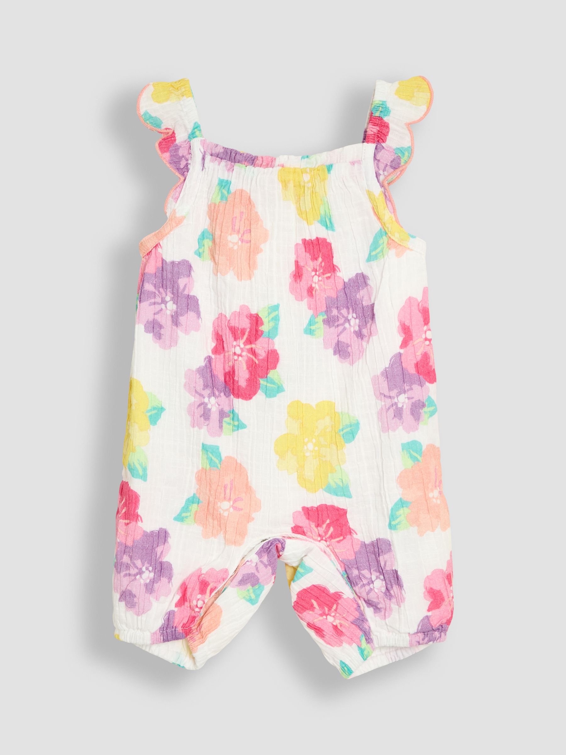 White Fairy Floral Ruffle Strap Pretty Sunsuit