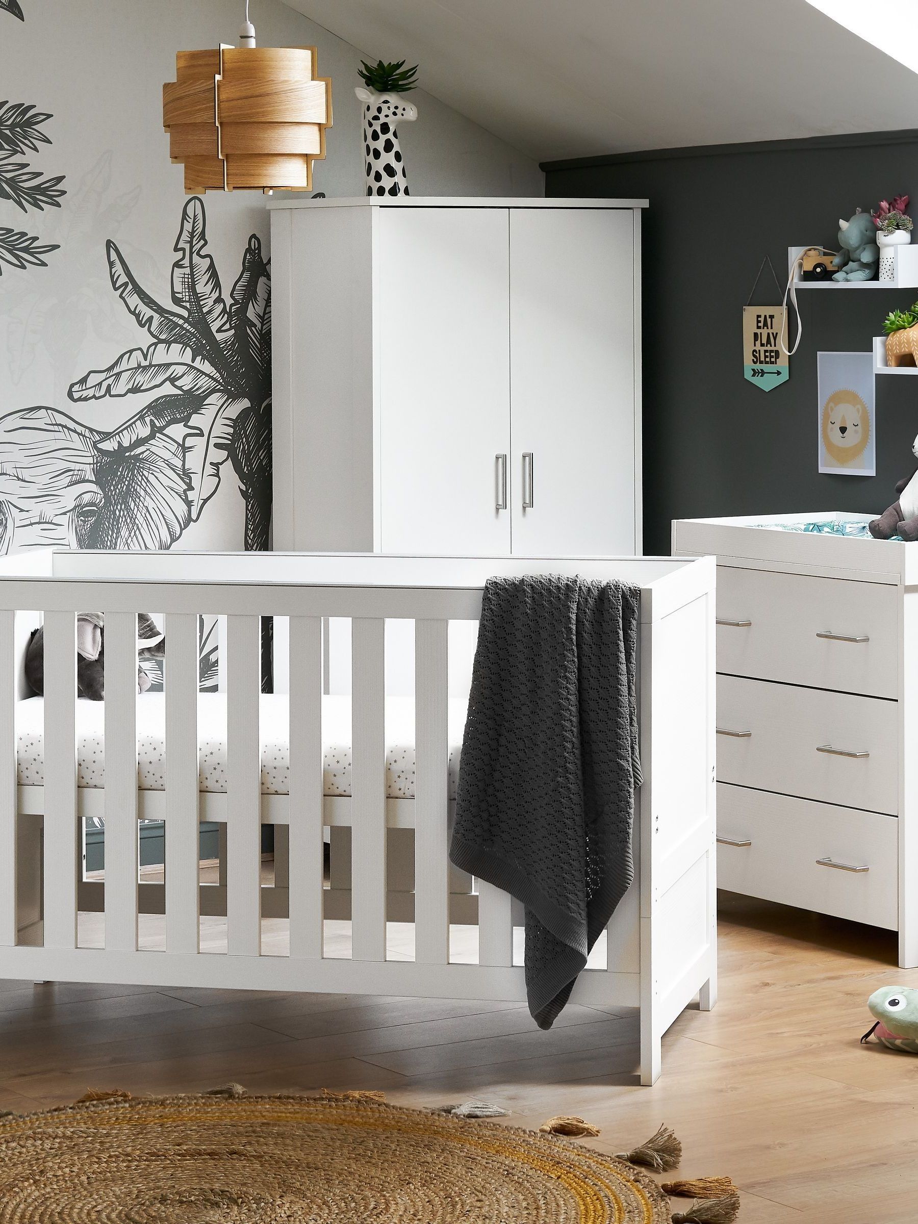 Obaby White Nika Nursery Furniture Set 3 Piece