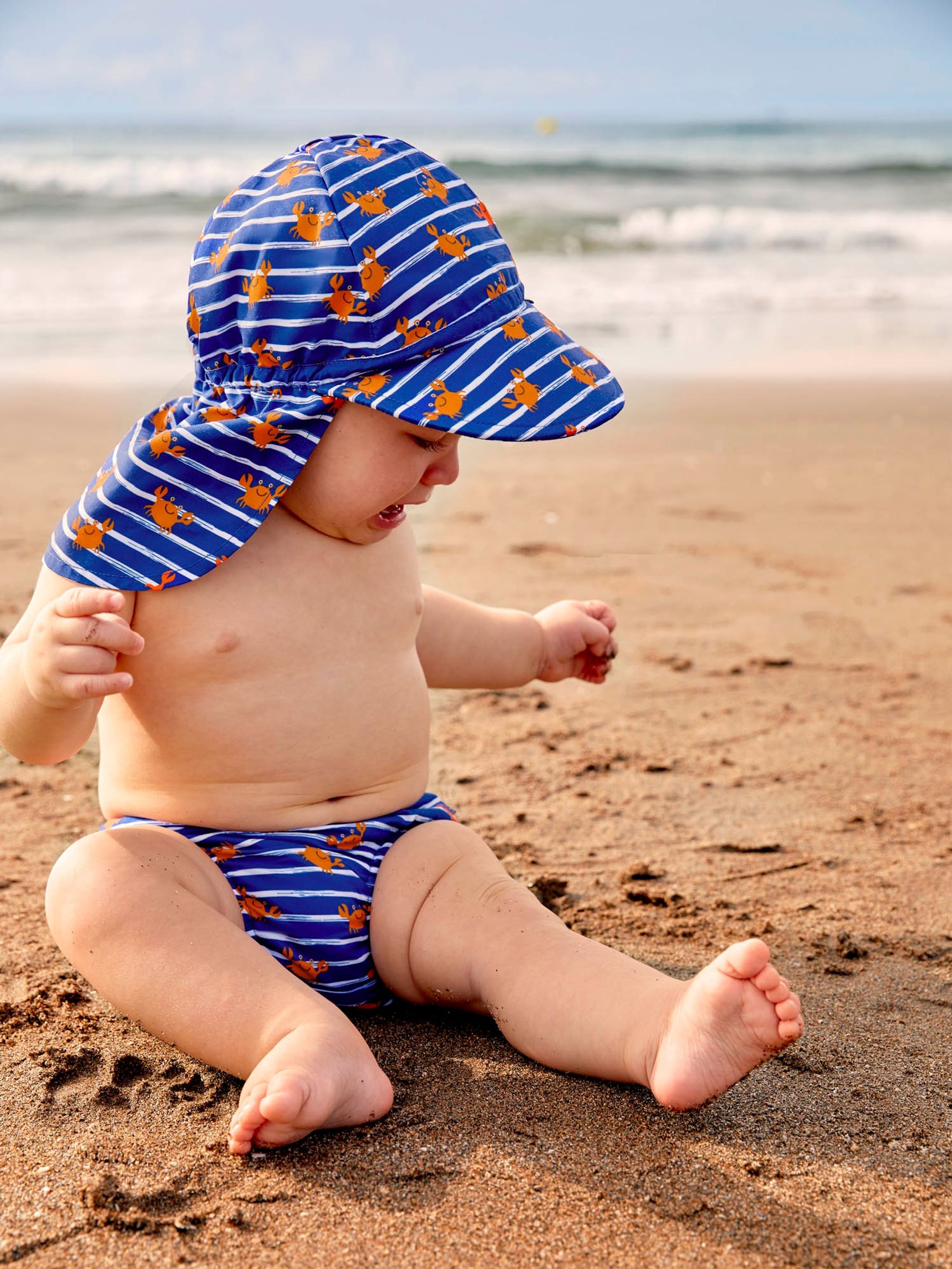 Blue Crab UPF 50 Flap Sun Hat