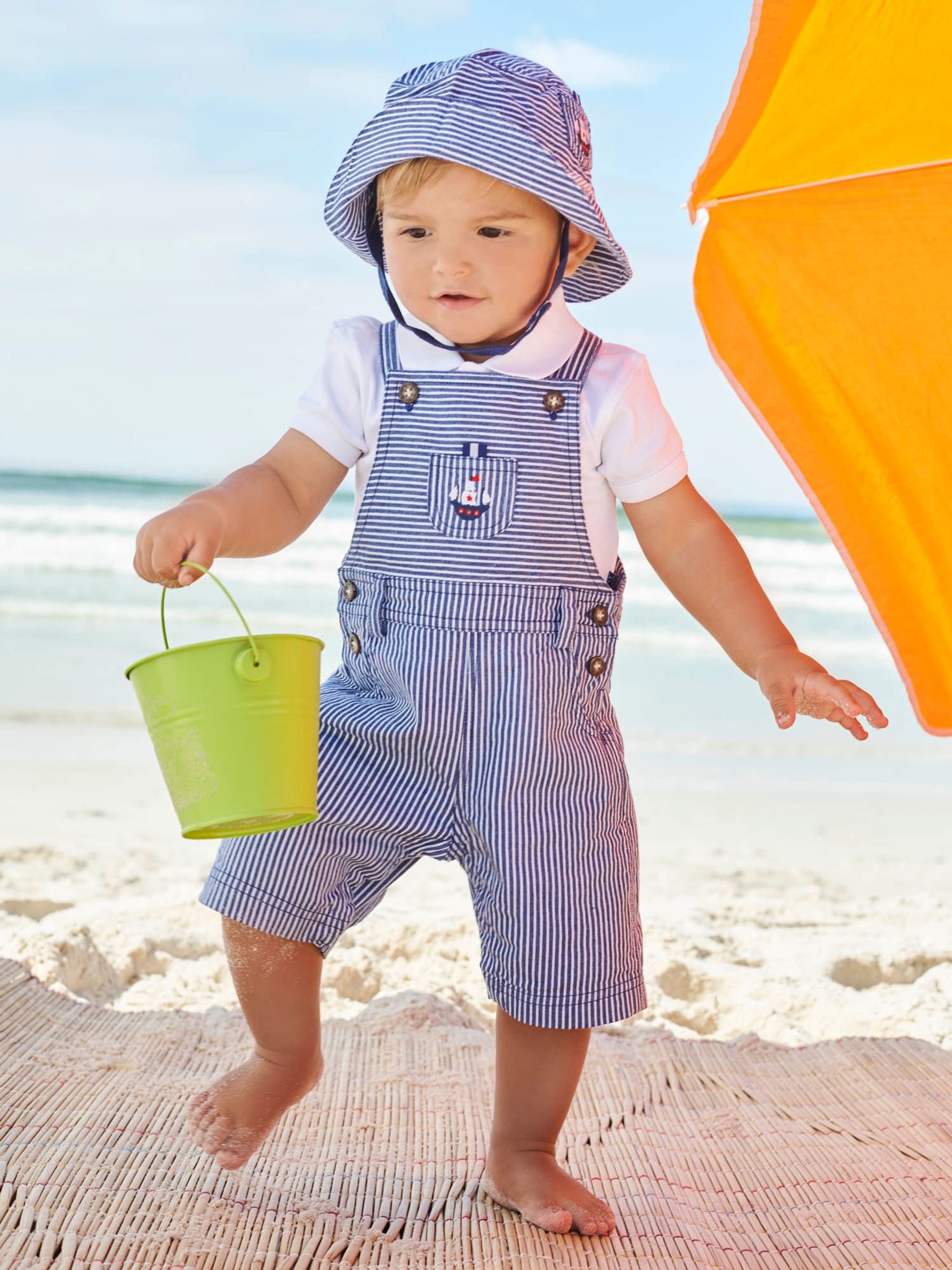 Nautical Stripe Sun Hat in Navy