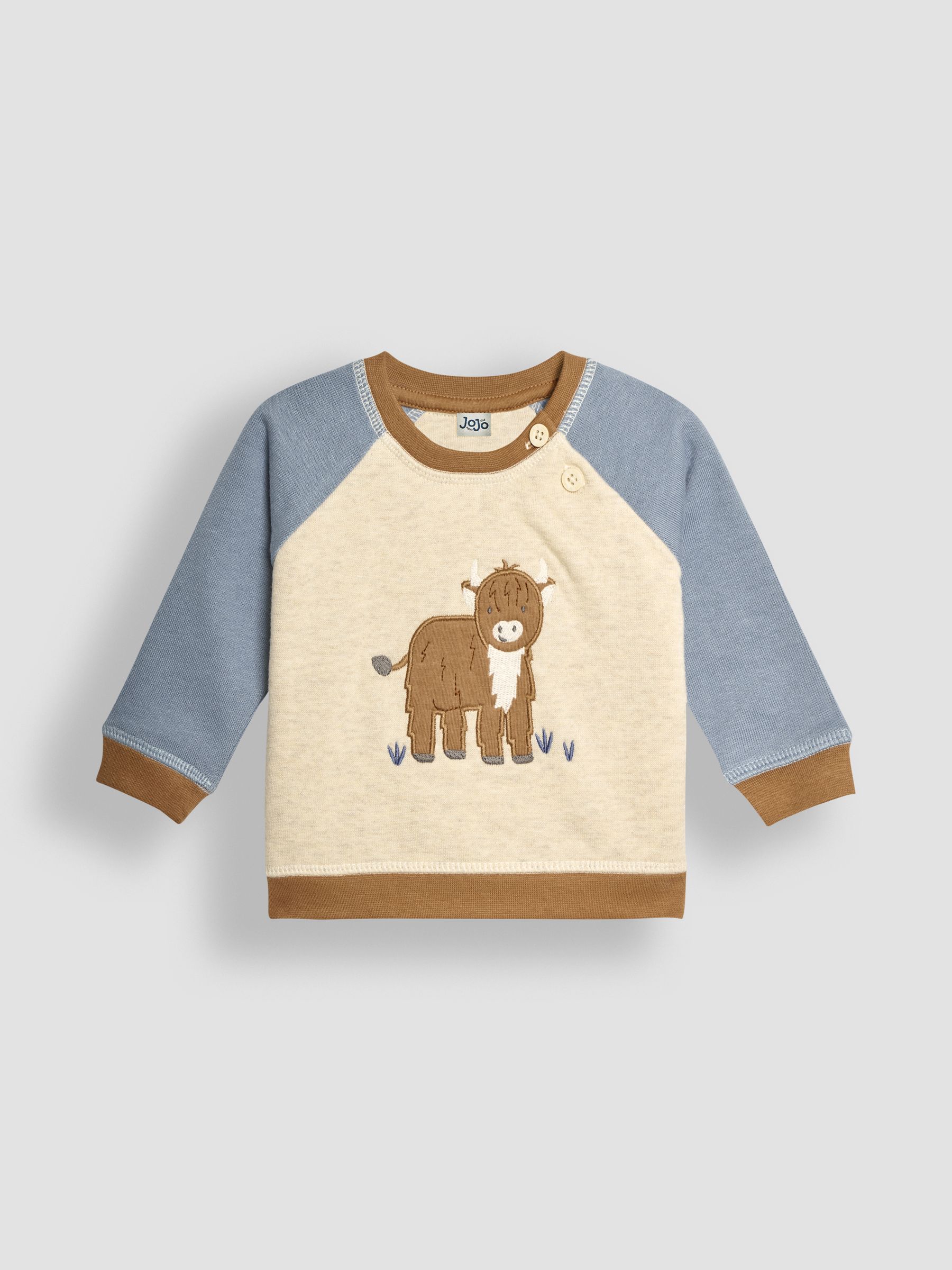 Blue Cow Sweatshirt & Jogger Baby Set