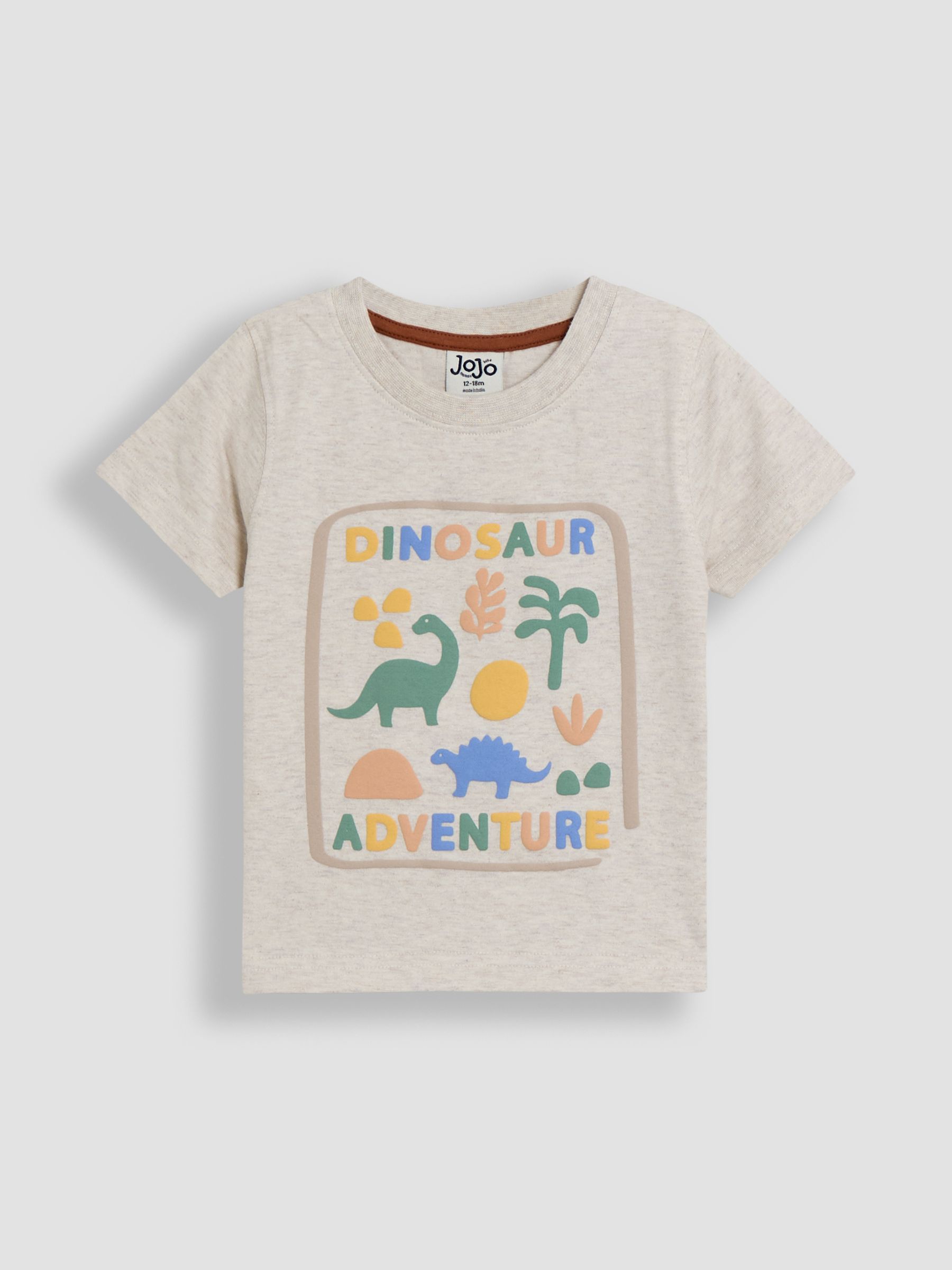 Natural 2-Piece Dinosaur Puff Print T-Shirt & Short Set