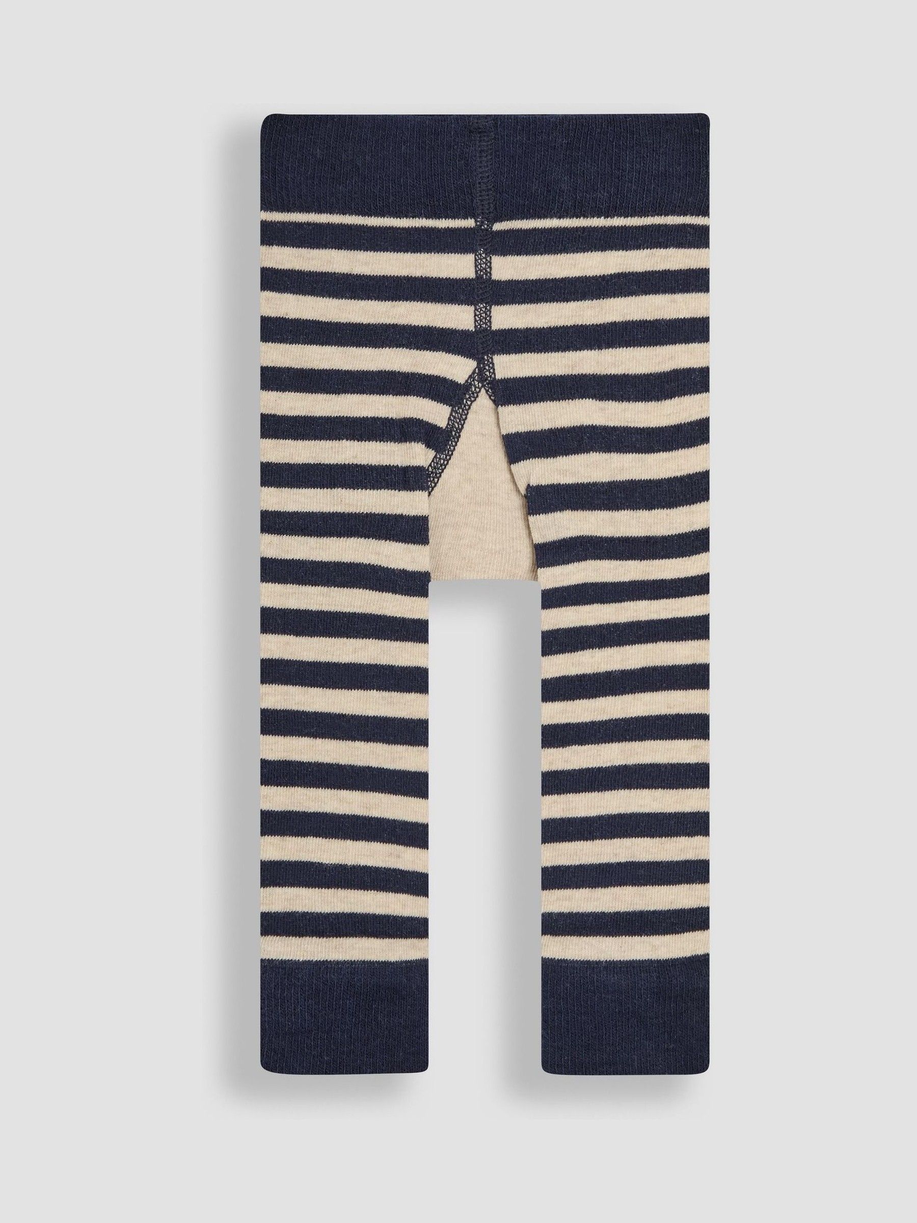 Navy Stripe Fox Knitted Leggings