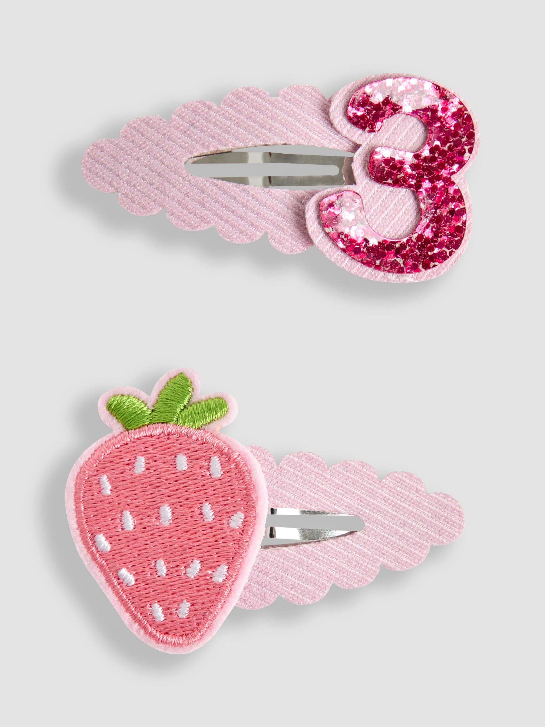 Pink 2 Pack 3rd Birthday Clips