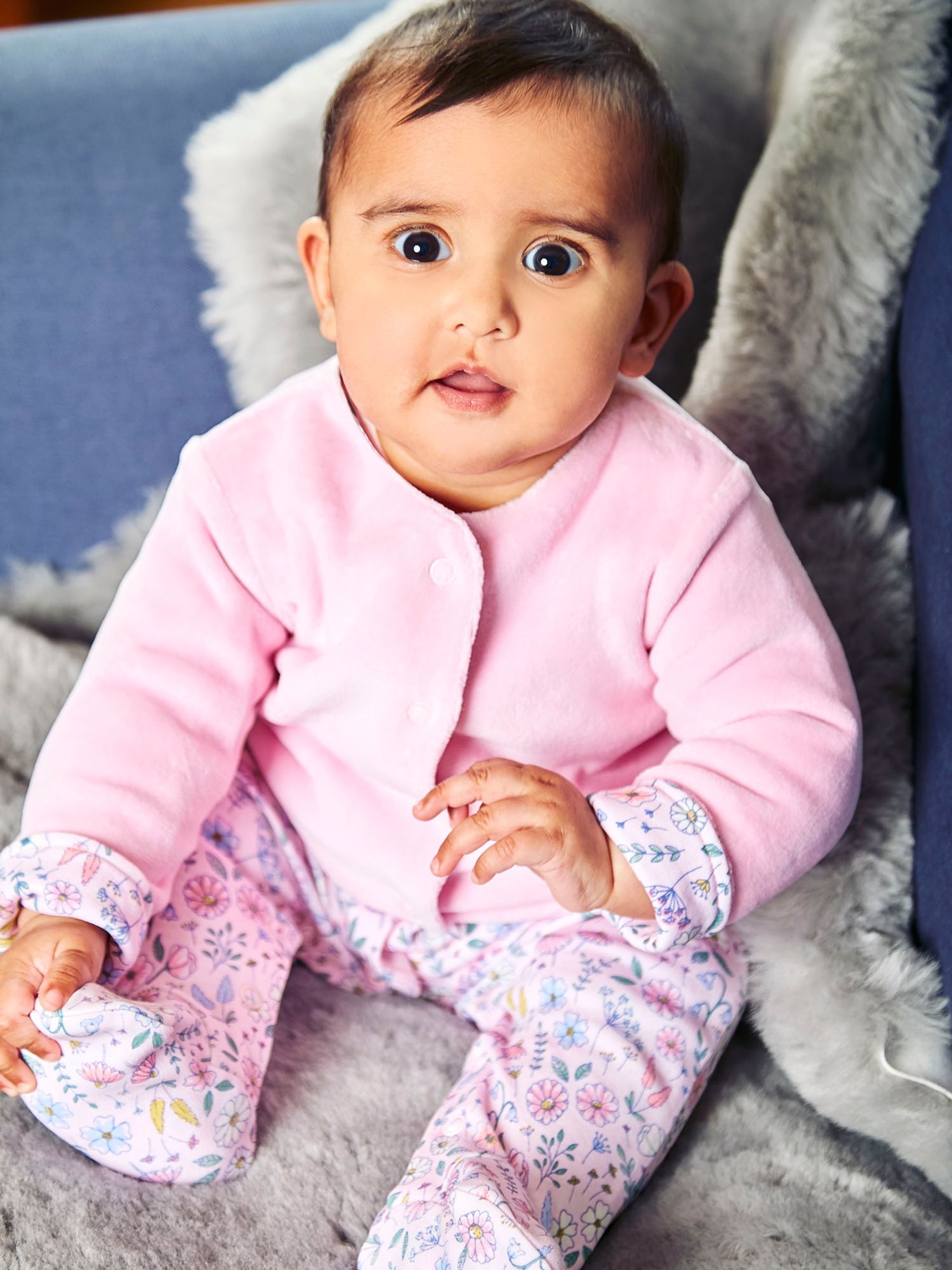Yellow Duck 2-Piece Baby Sleepsuit & Velour Jacket Set