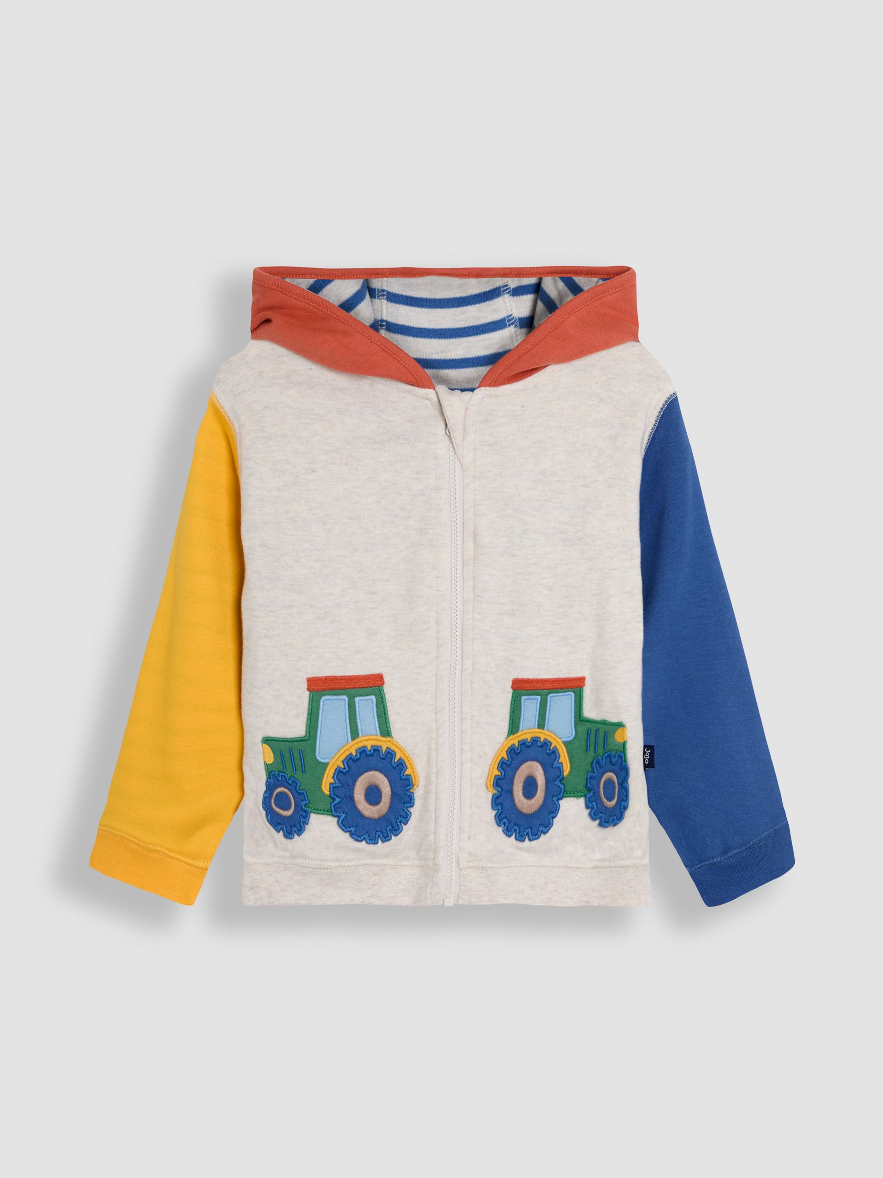 Natural Tractor Appliqué Reversible Hoodie