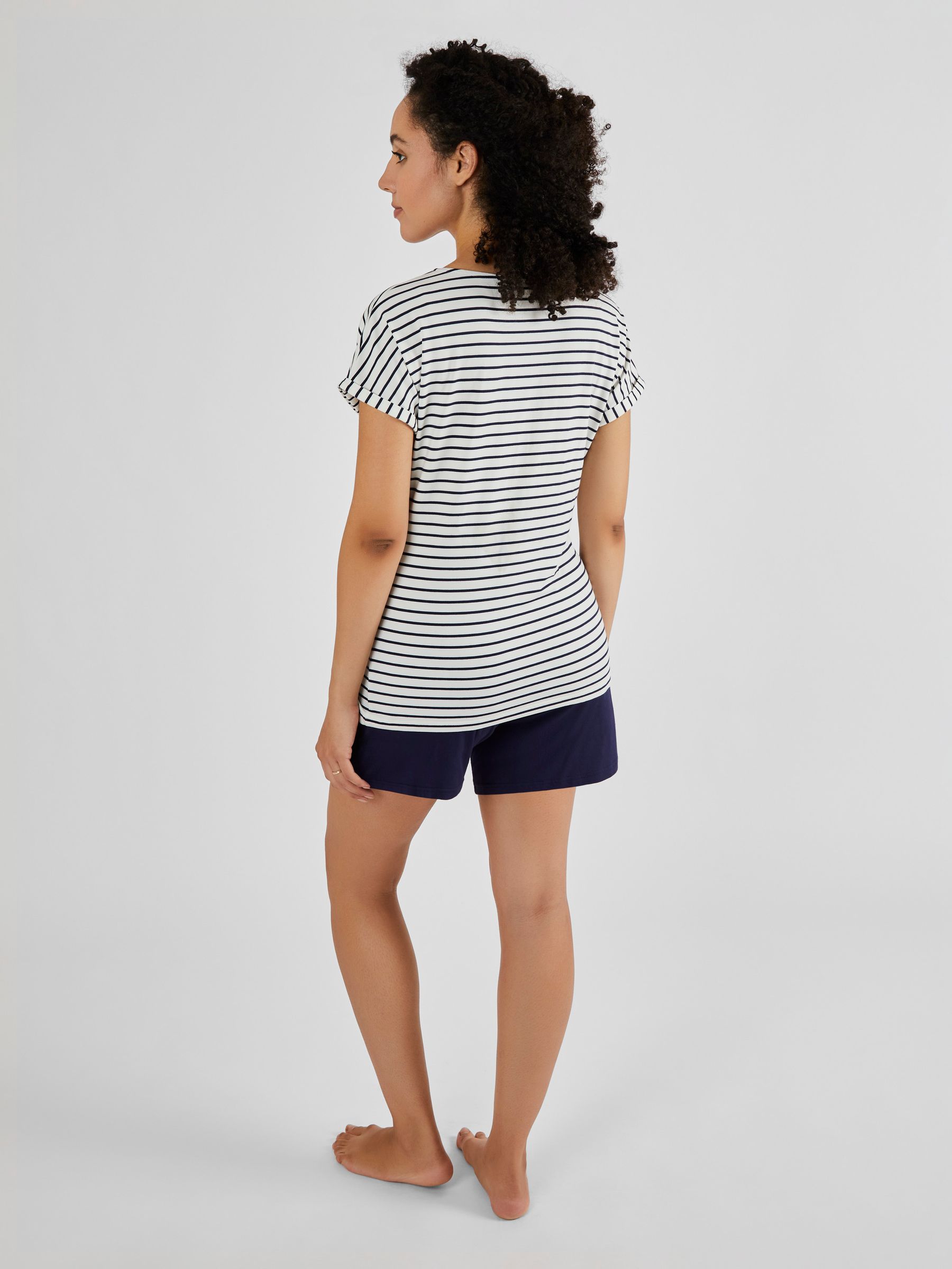 Navy Maternity & Nursing Short Pyjamas Set