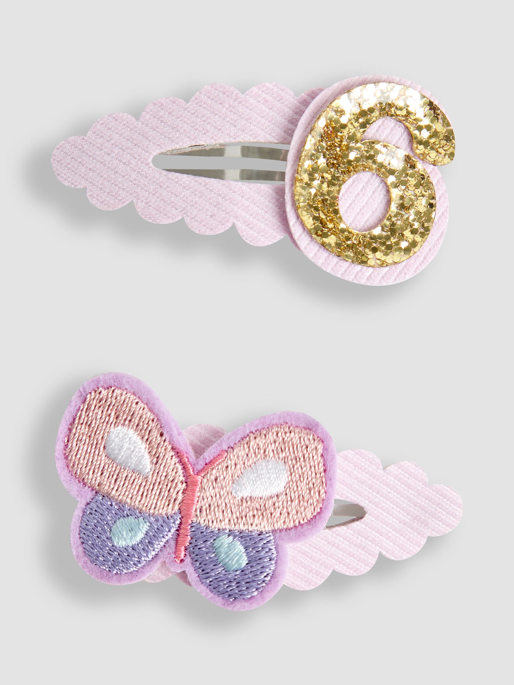 Purple 2-Pack 6th Birthday Clips