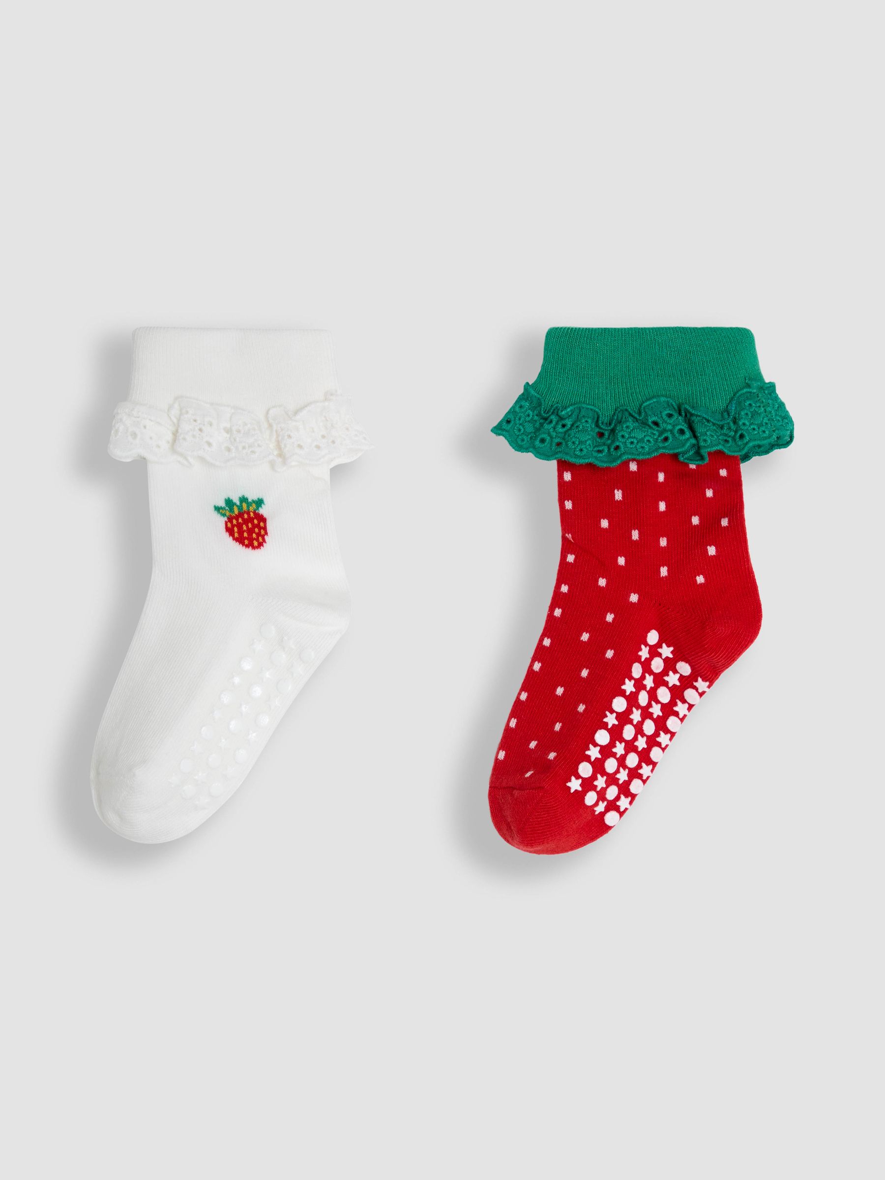 Red 2-Pack Frilly Socks
