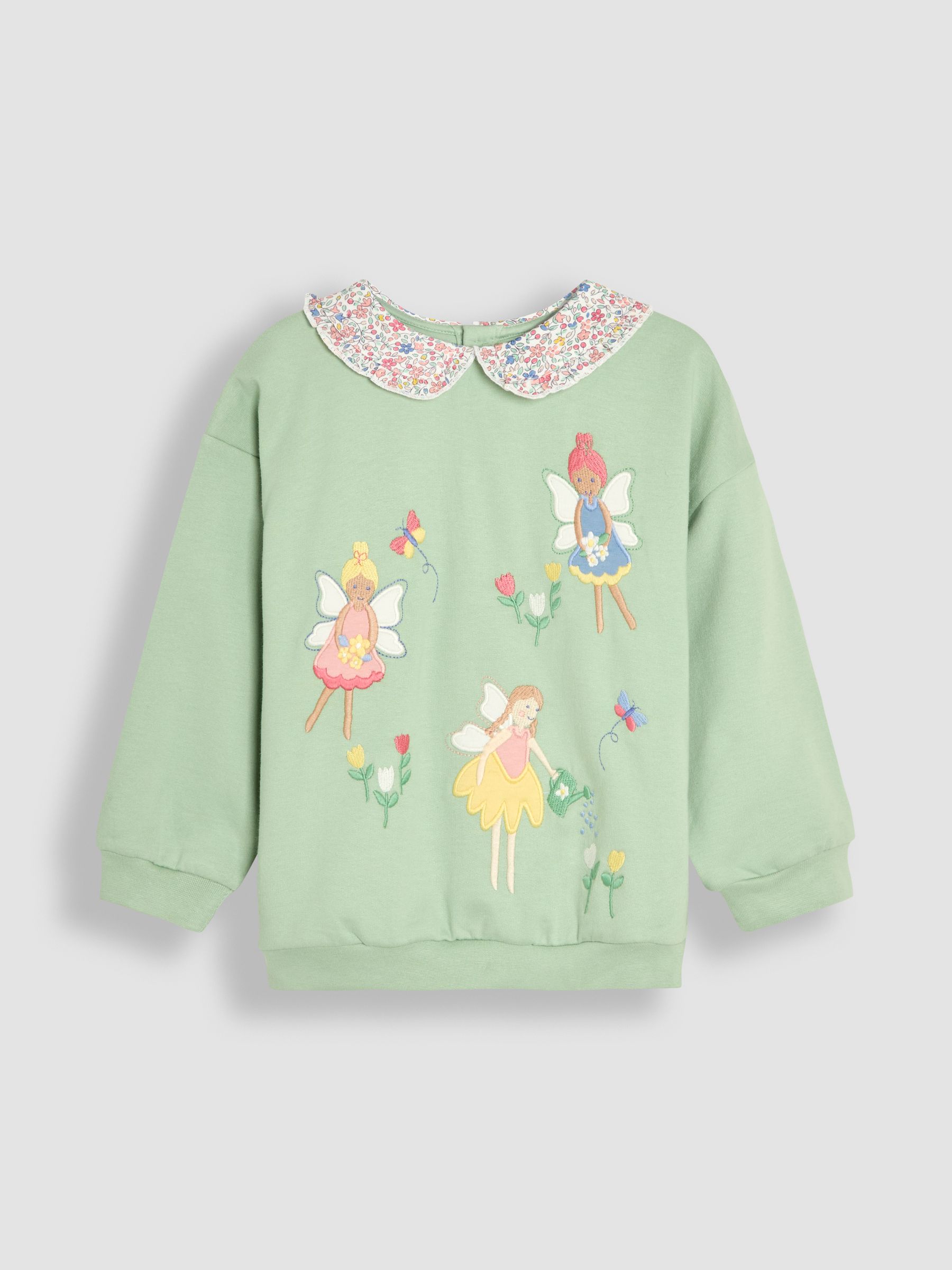 Pink Duck Frill Collar Appliqué 100% Cotton Sweatshirt