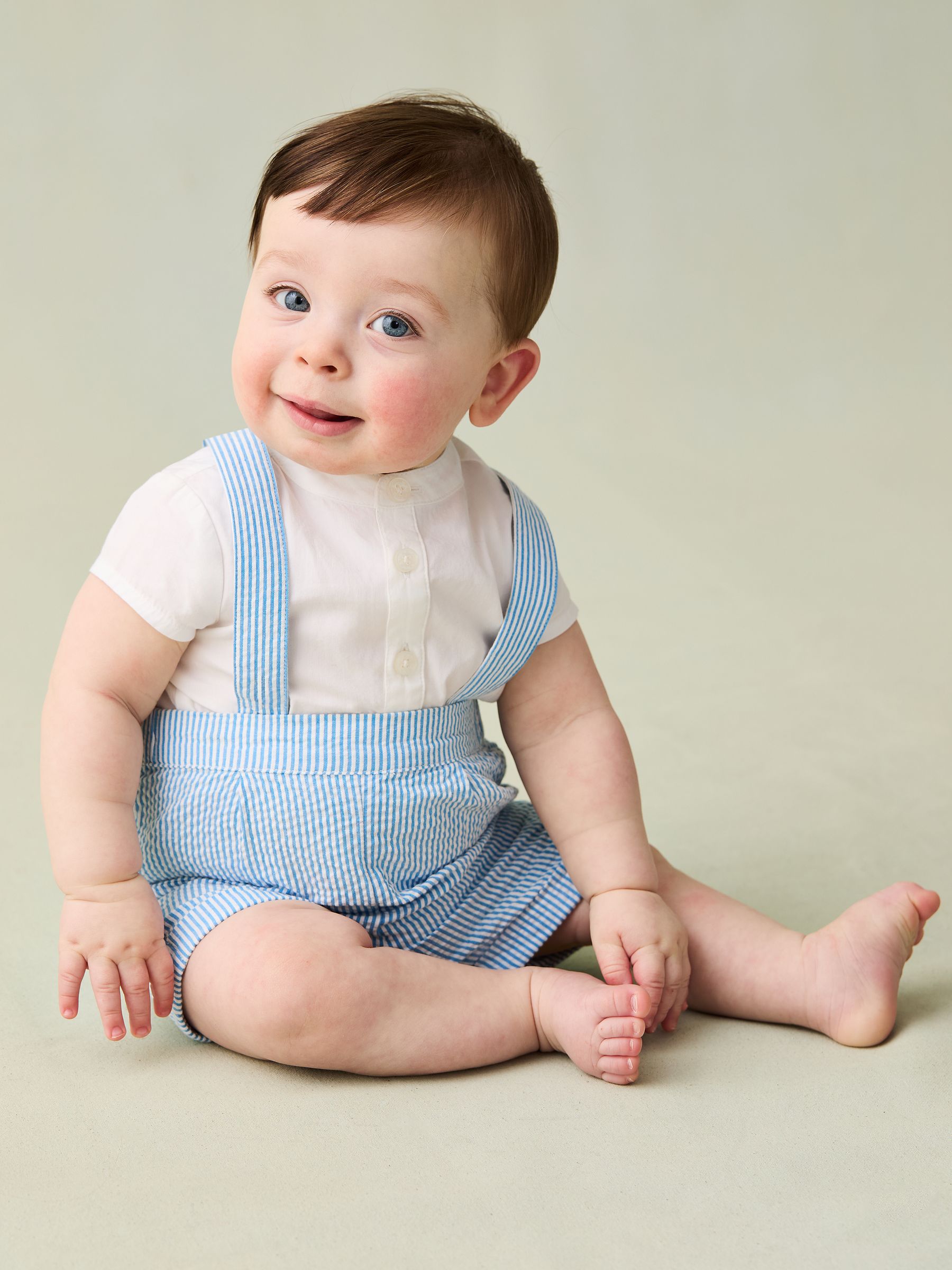Blue 2-Piece Grandad Shirt & Shorts Set