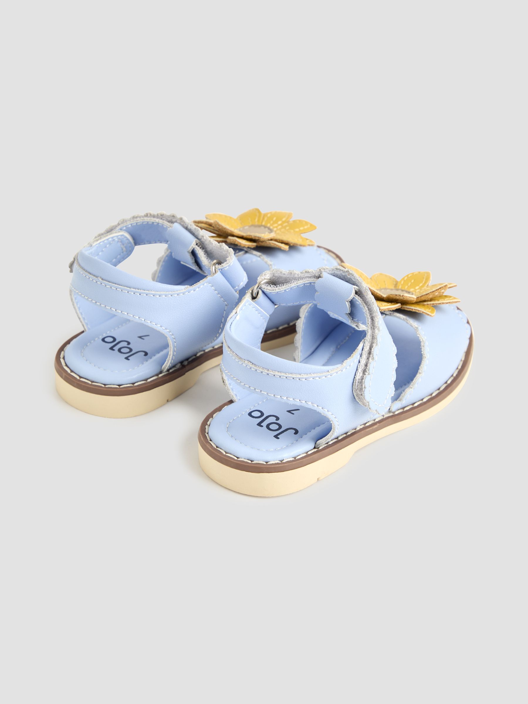 Blue Flower Leather Sandals