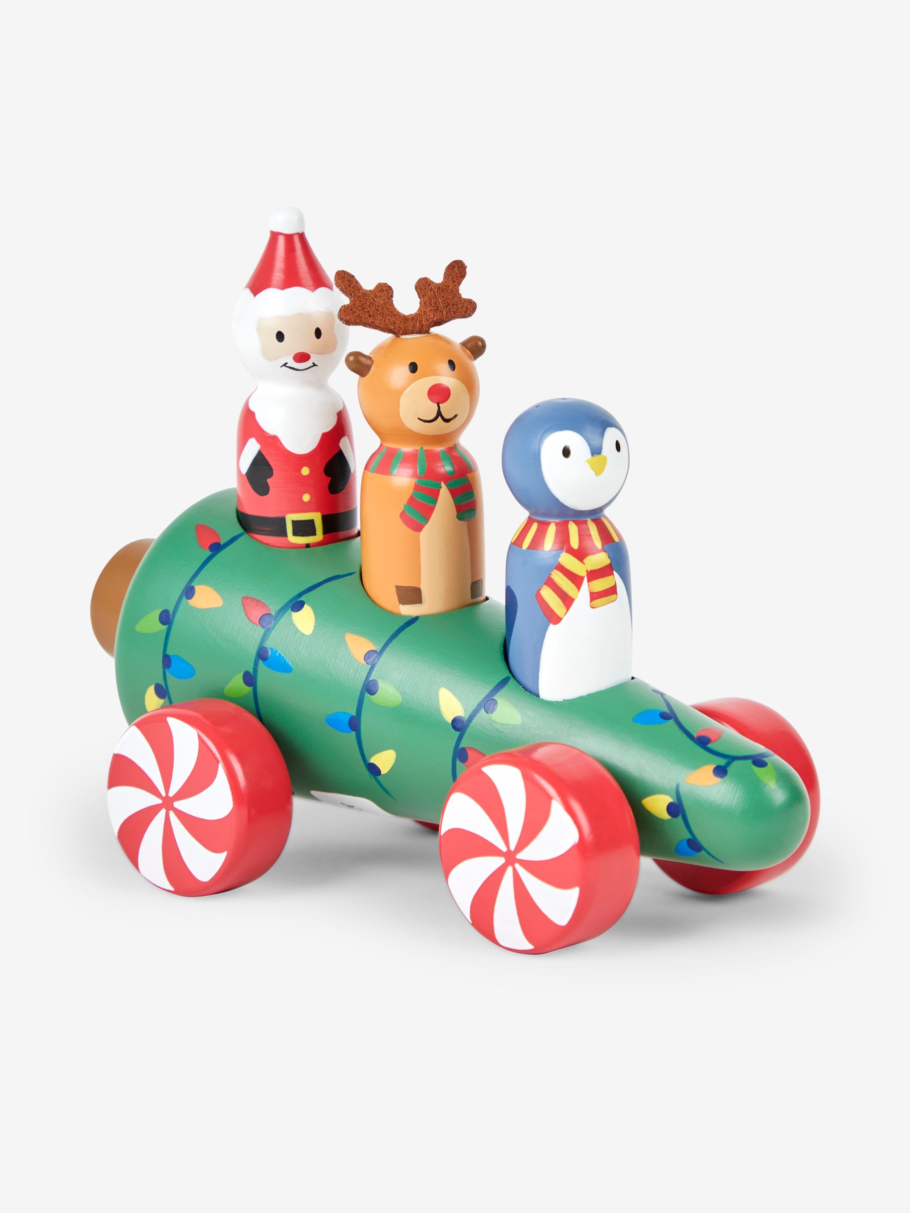 Wooden Christmas Tree Car Push-Along