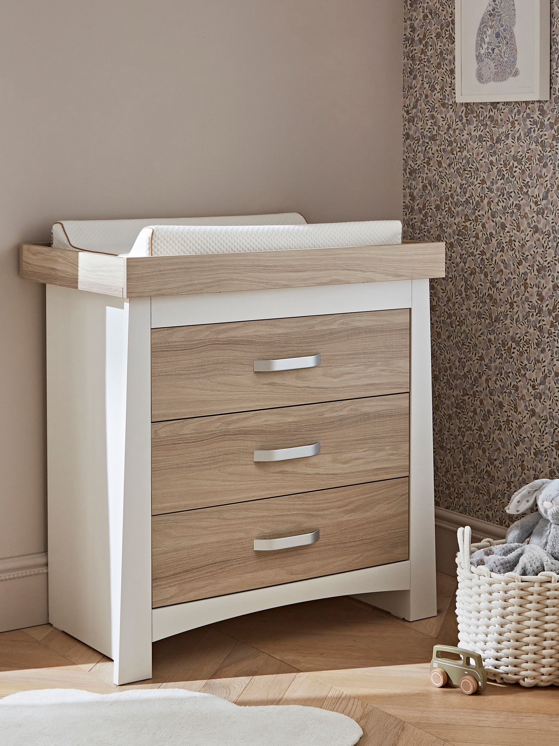 Cuddleco White Ada Dresser Changer in White and Ash