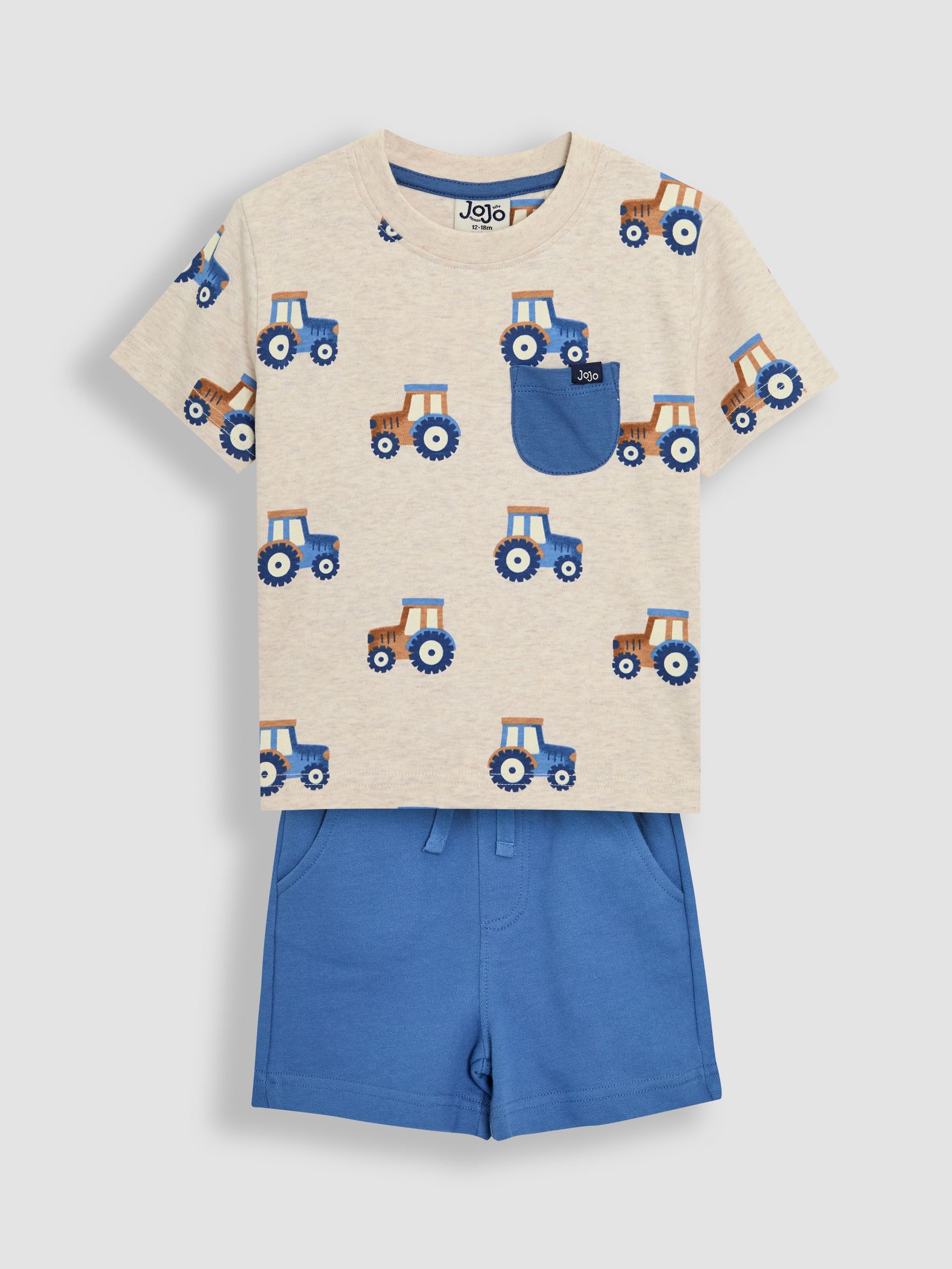 Natural Tractor 2-Piece Printed T-Shirt & Short Set