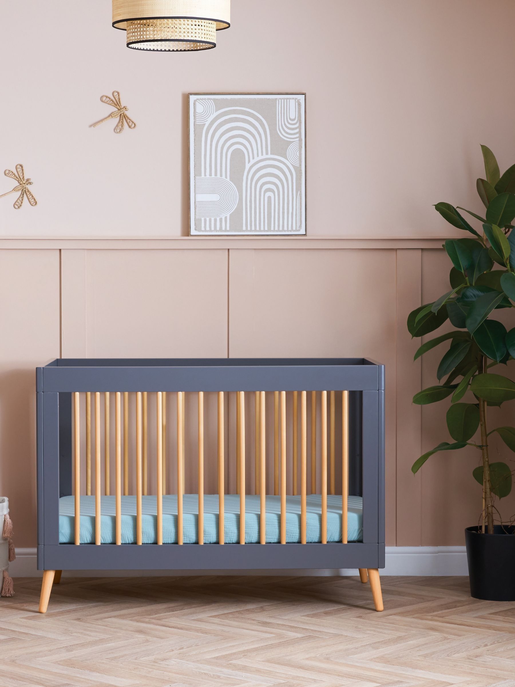 Obaby Grey Small Maya Cot Bed